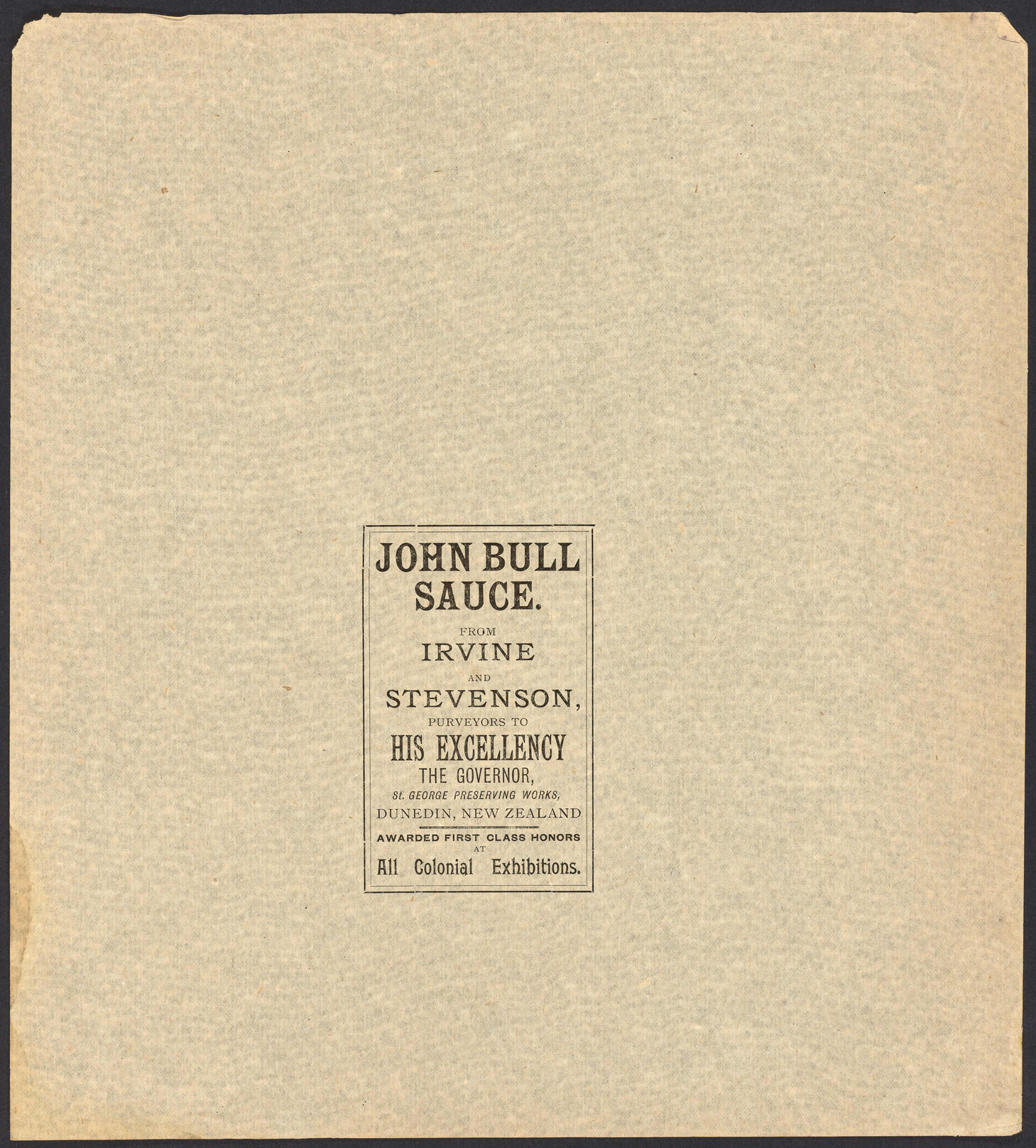 "John Bull Sauce."