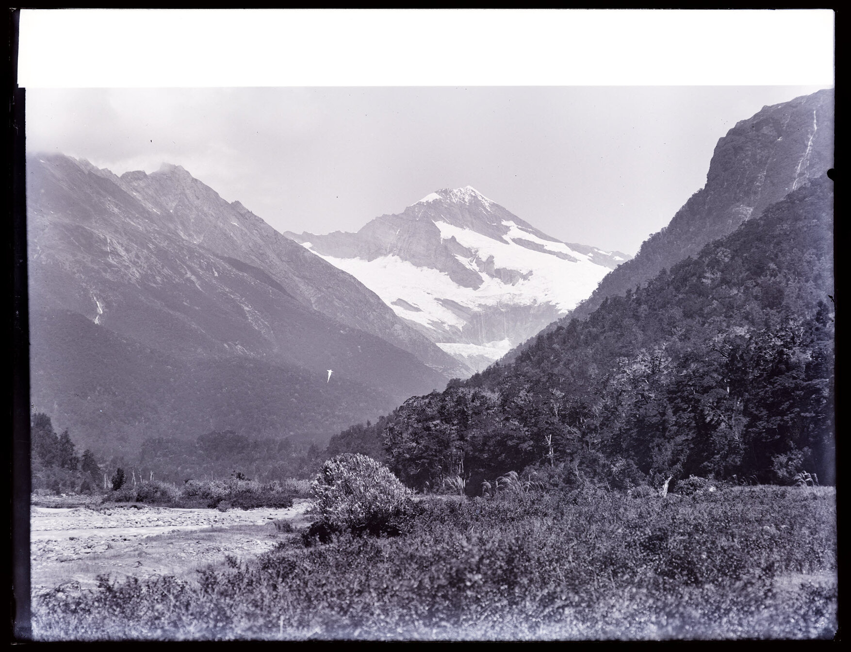 View through valley to mountain