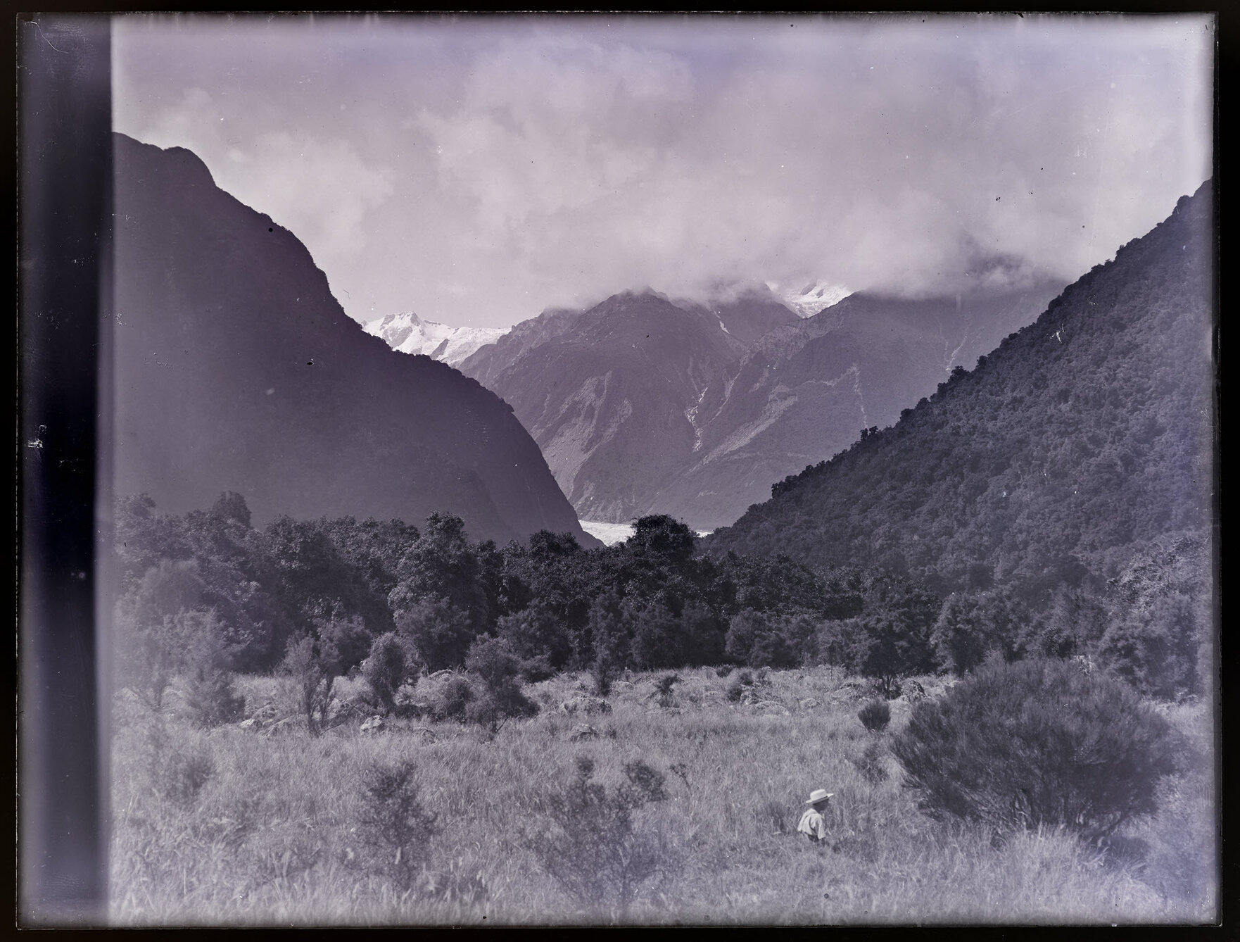 View towards mountains and glacier