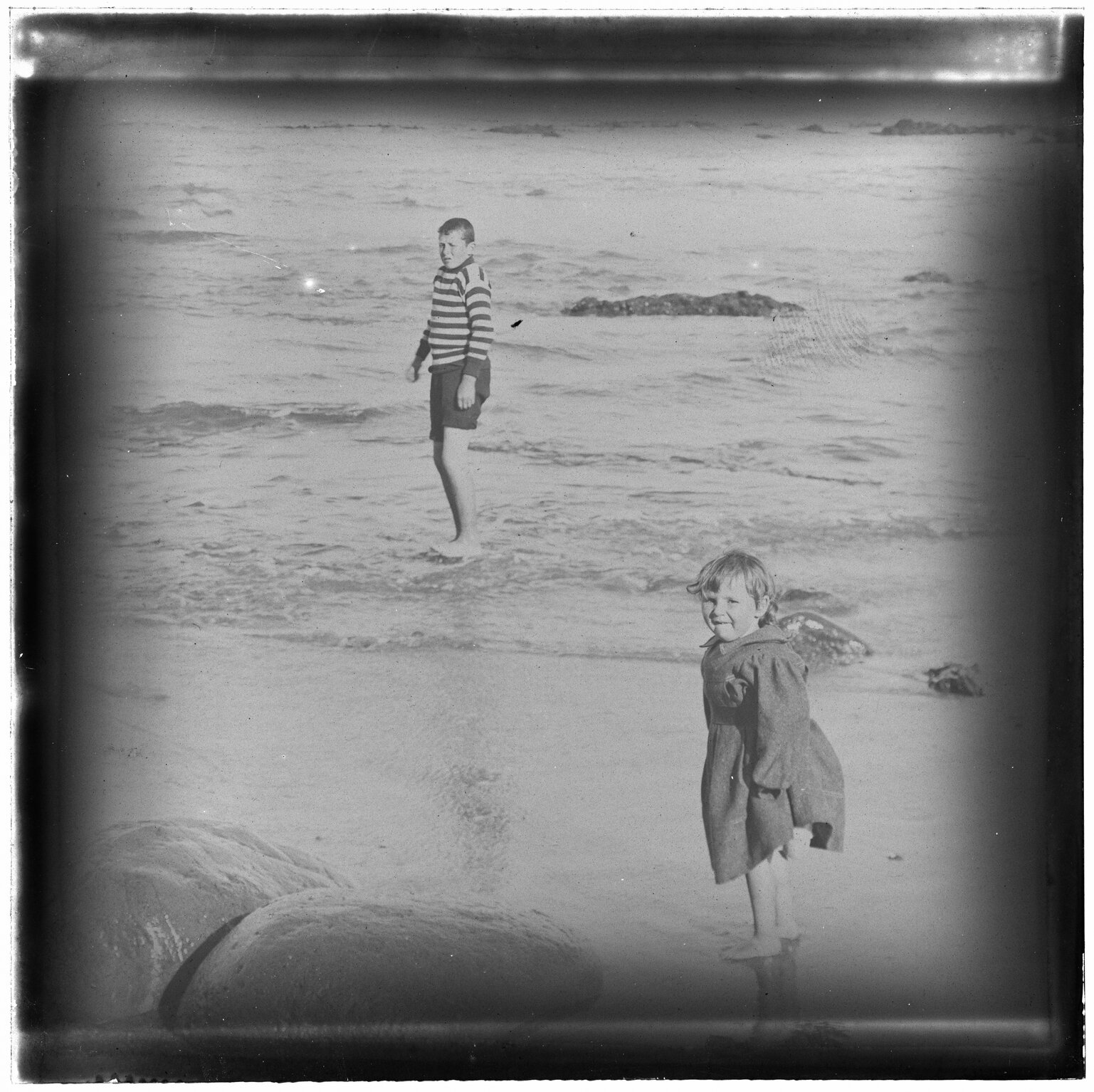 Two children at beach