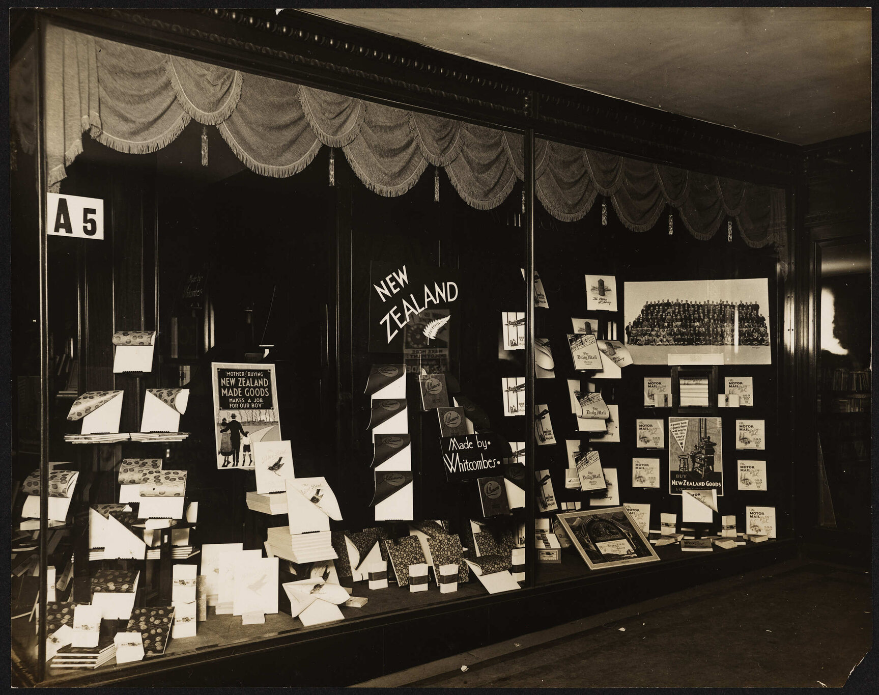 New Zealand made goods window display