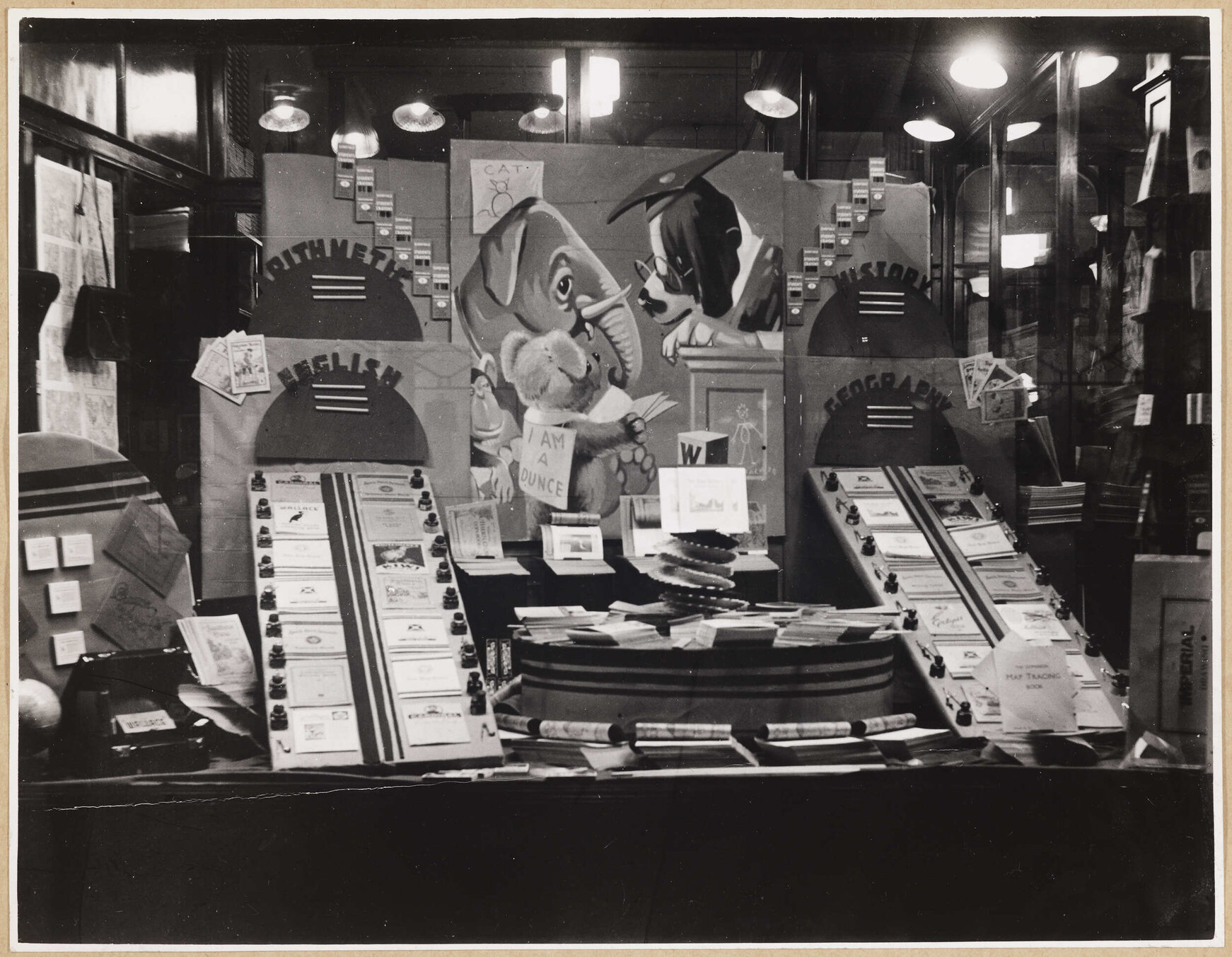 School stationery window display