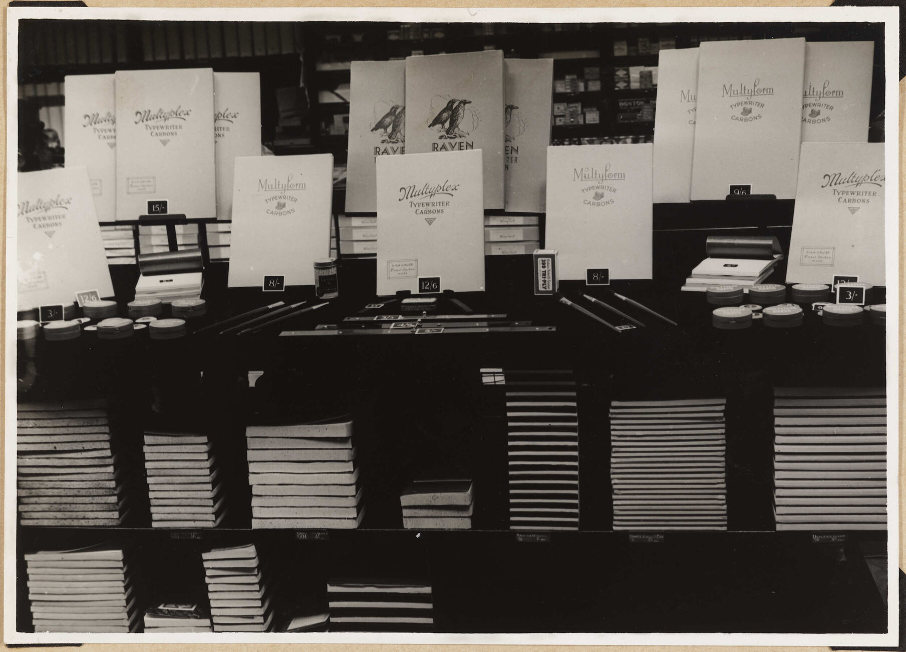 Typewriter supplies shop display
