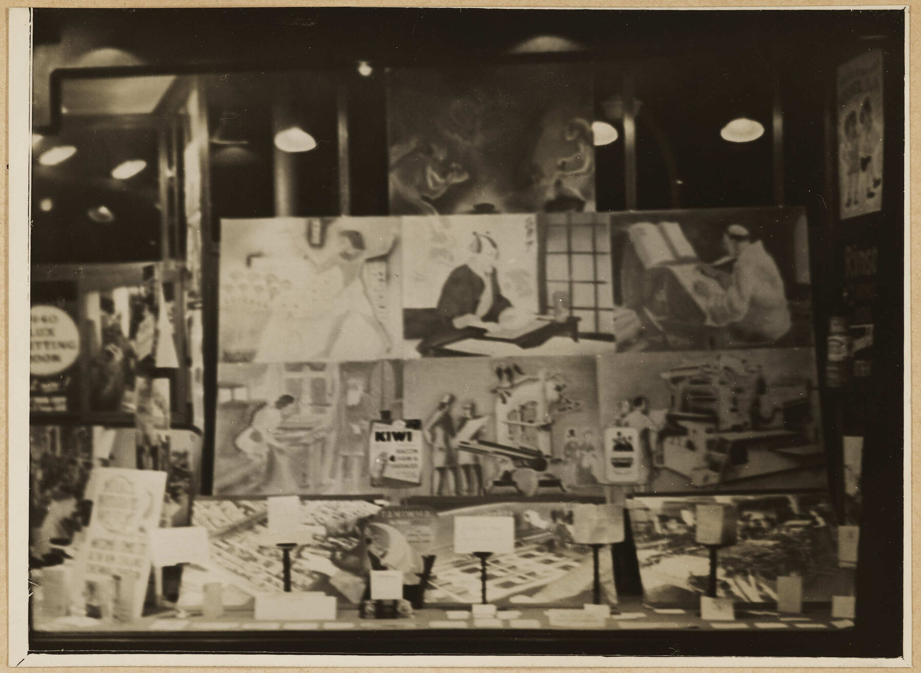 'Murals, photographs and films' window display