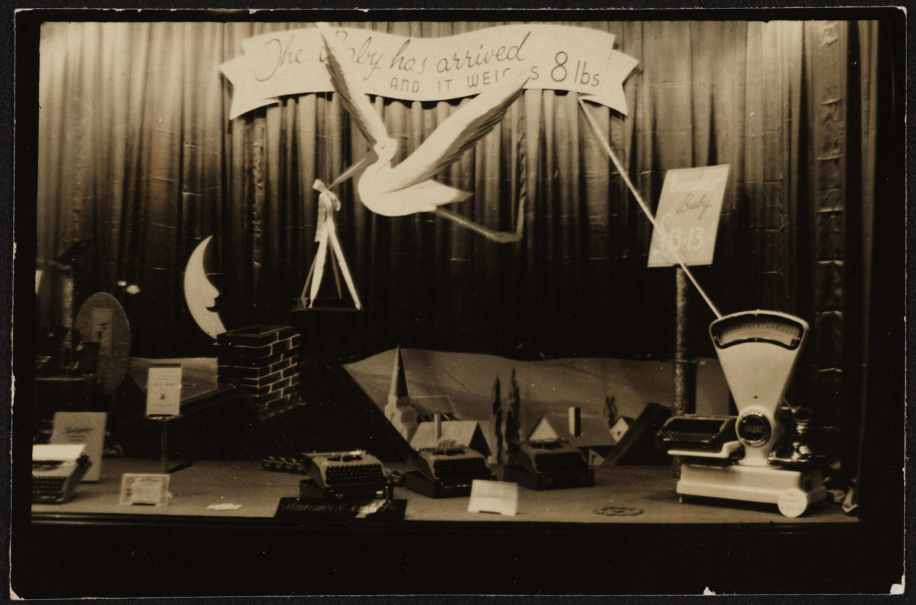 Hermes Baby typewriter window display