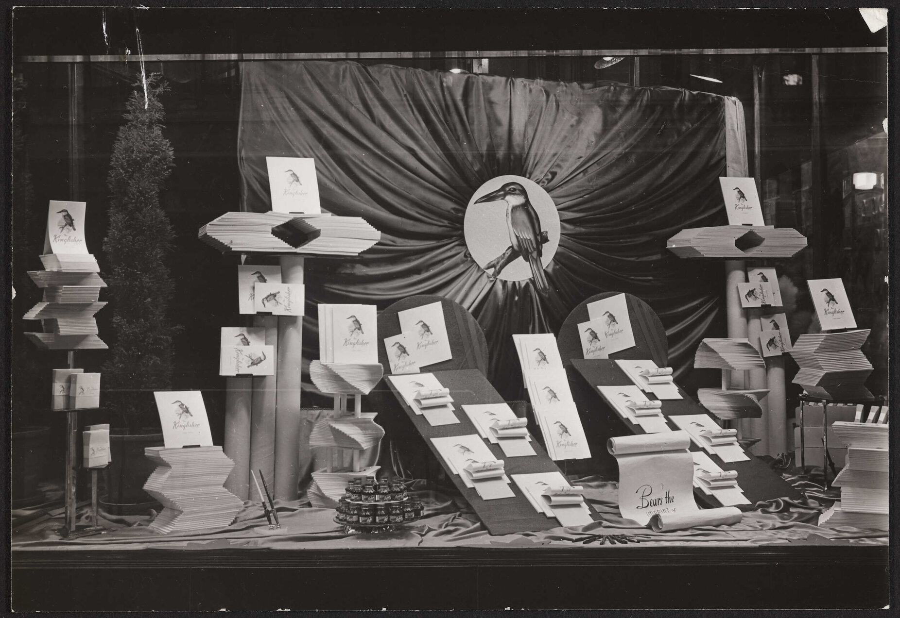 Kingfisher writing tablets window display