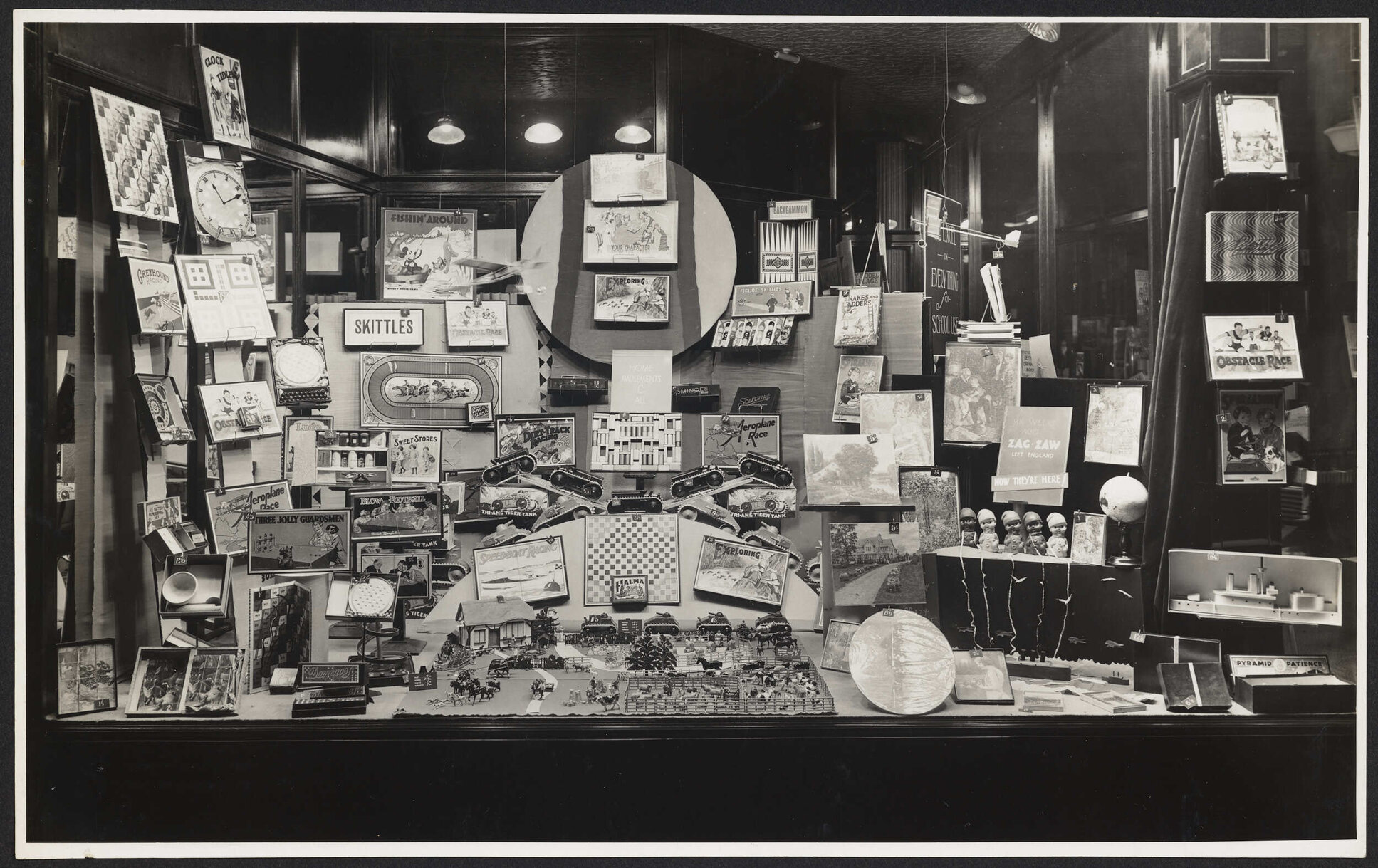 'Home amusements' window display 