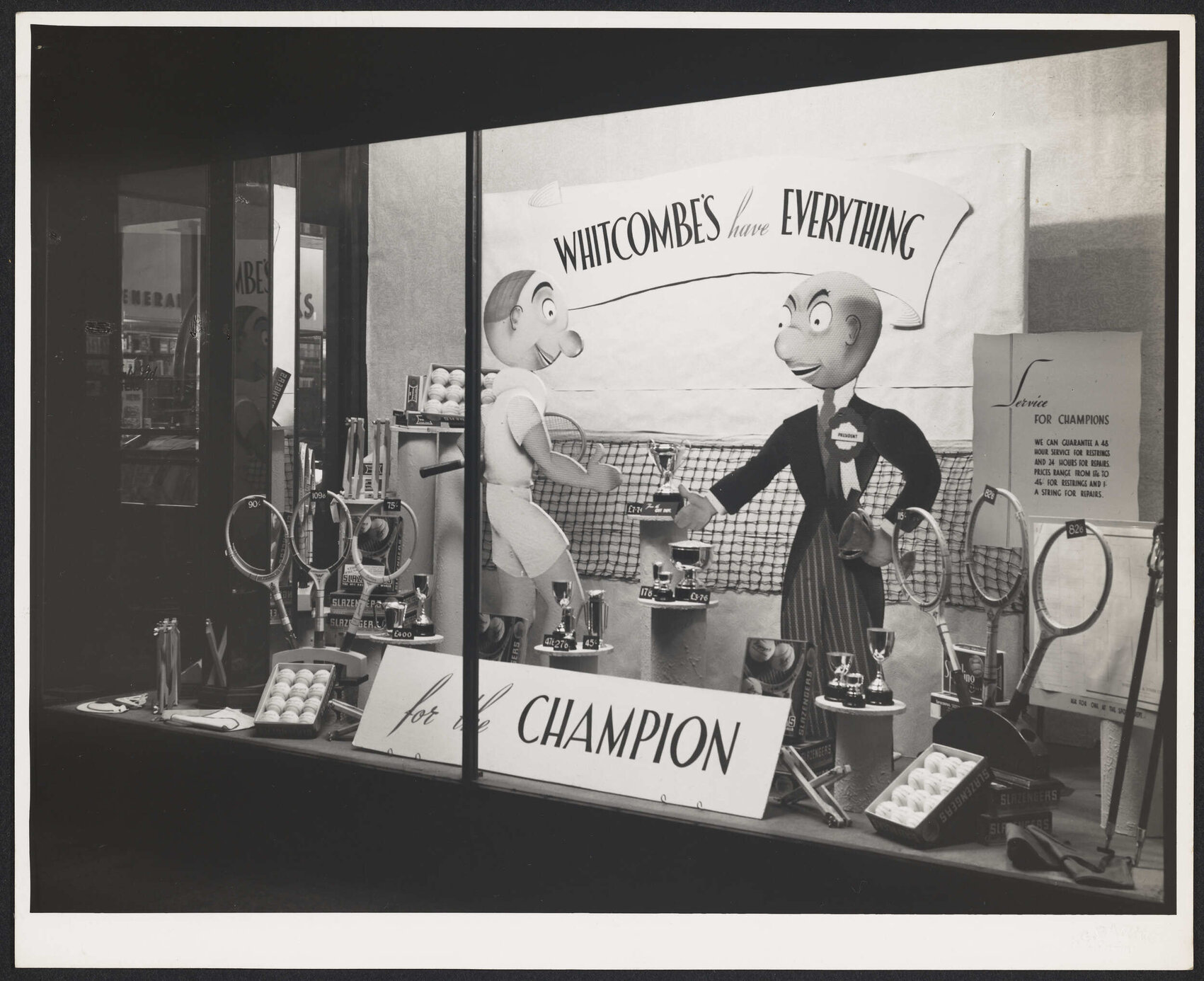 Tennis themed window display