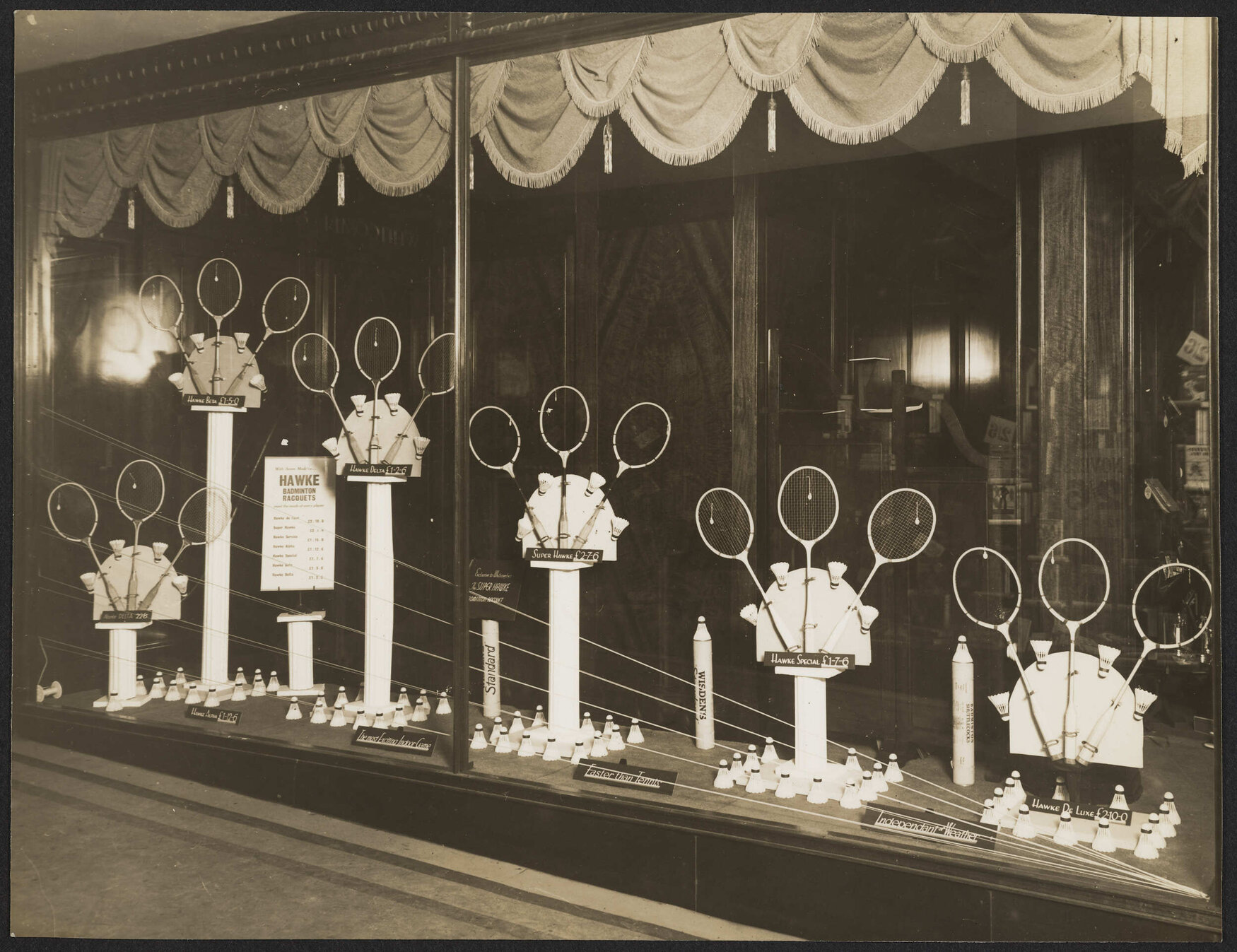 Hawke badminton racquets window display
