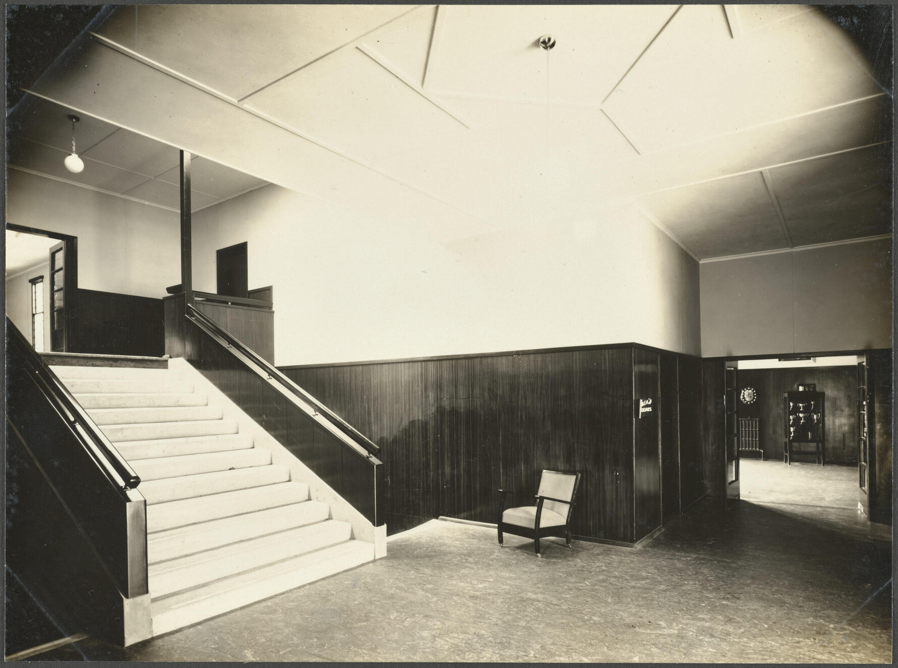 Interior from landing, Dunedin Training College