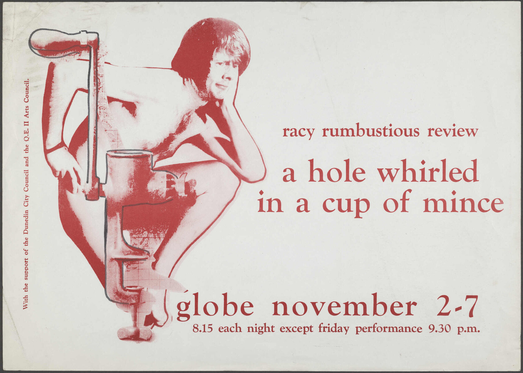 "racy rumbustious review a hole swirled in a cup of mince"