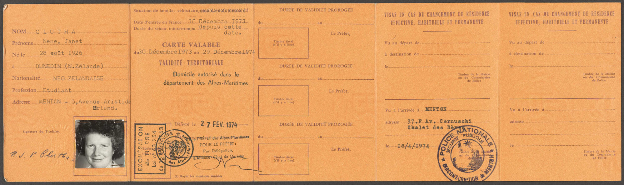 Carte de s&eacute;jour temporaire (visitor visa)