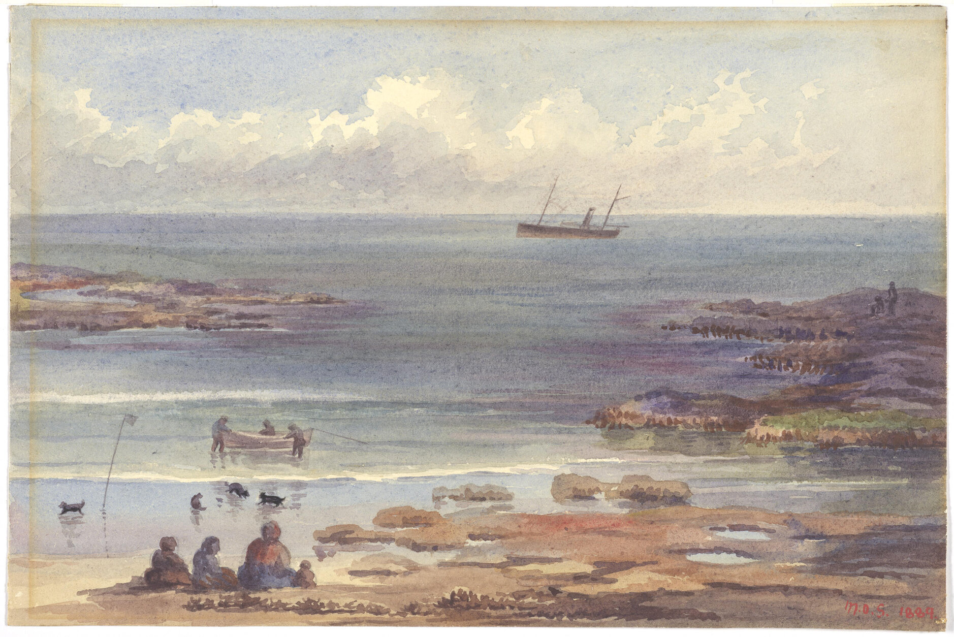 Steamer at anchor, Chatham Island