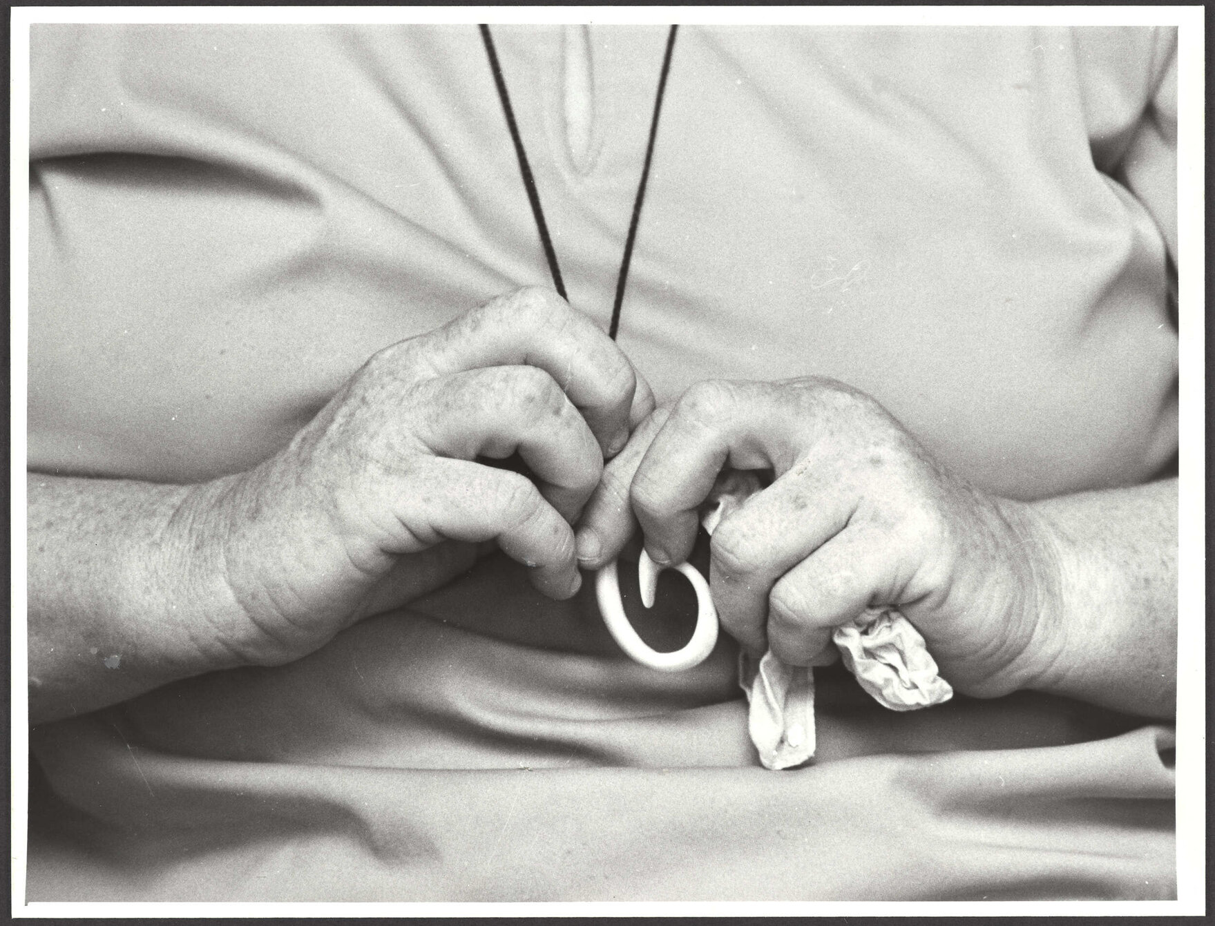 Bone carving held by Janet Frame