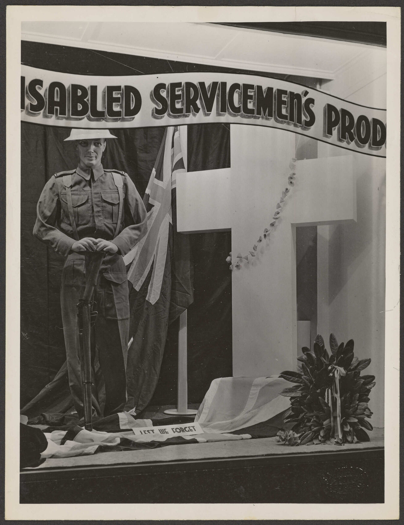 Disabled Servicemen's Products window display