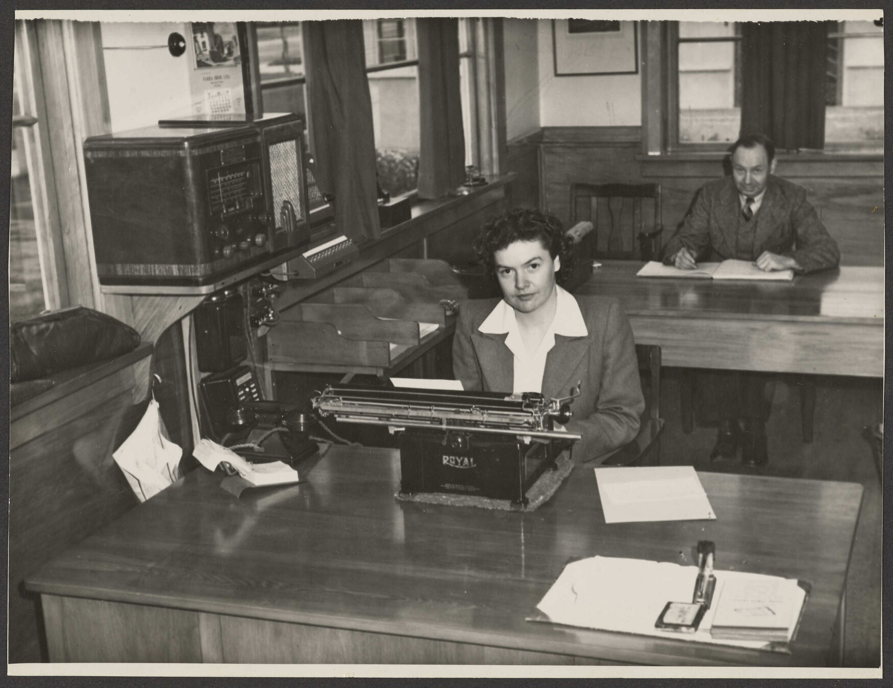 Staff at desks at the Disabled Servicemen's Vocational Training Centre