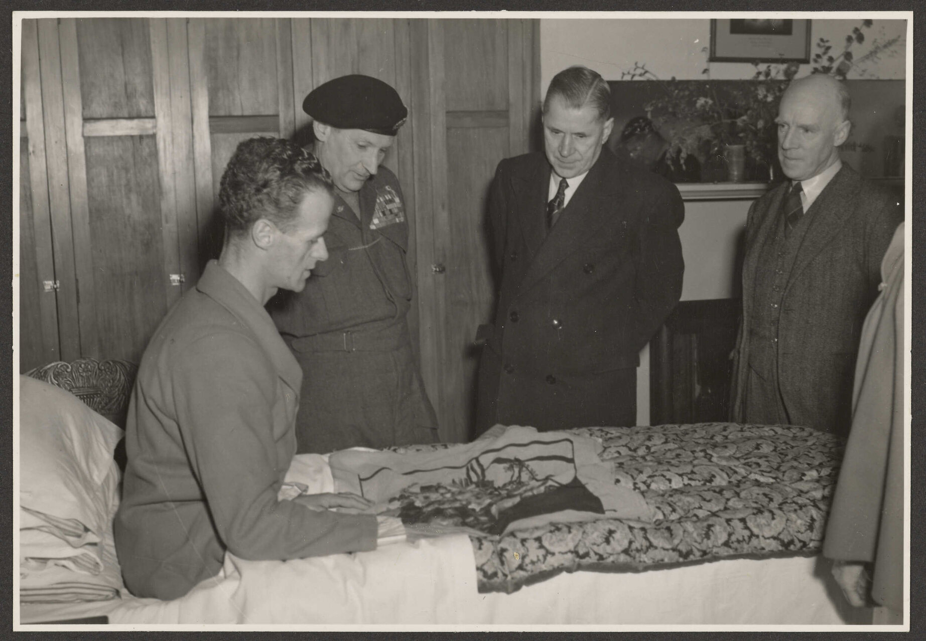 'Monty' and Hon. F. Jones inspect work of disabled serviceman at Montecillo Home
