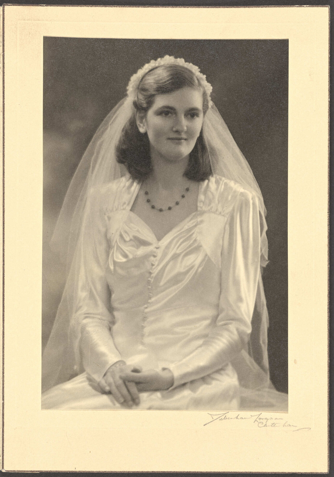 Unidentified woman in a wedding dress