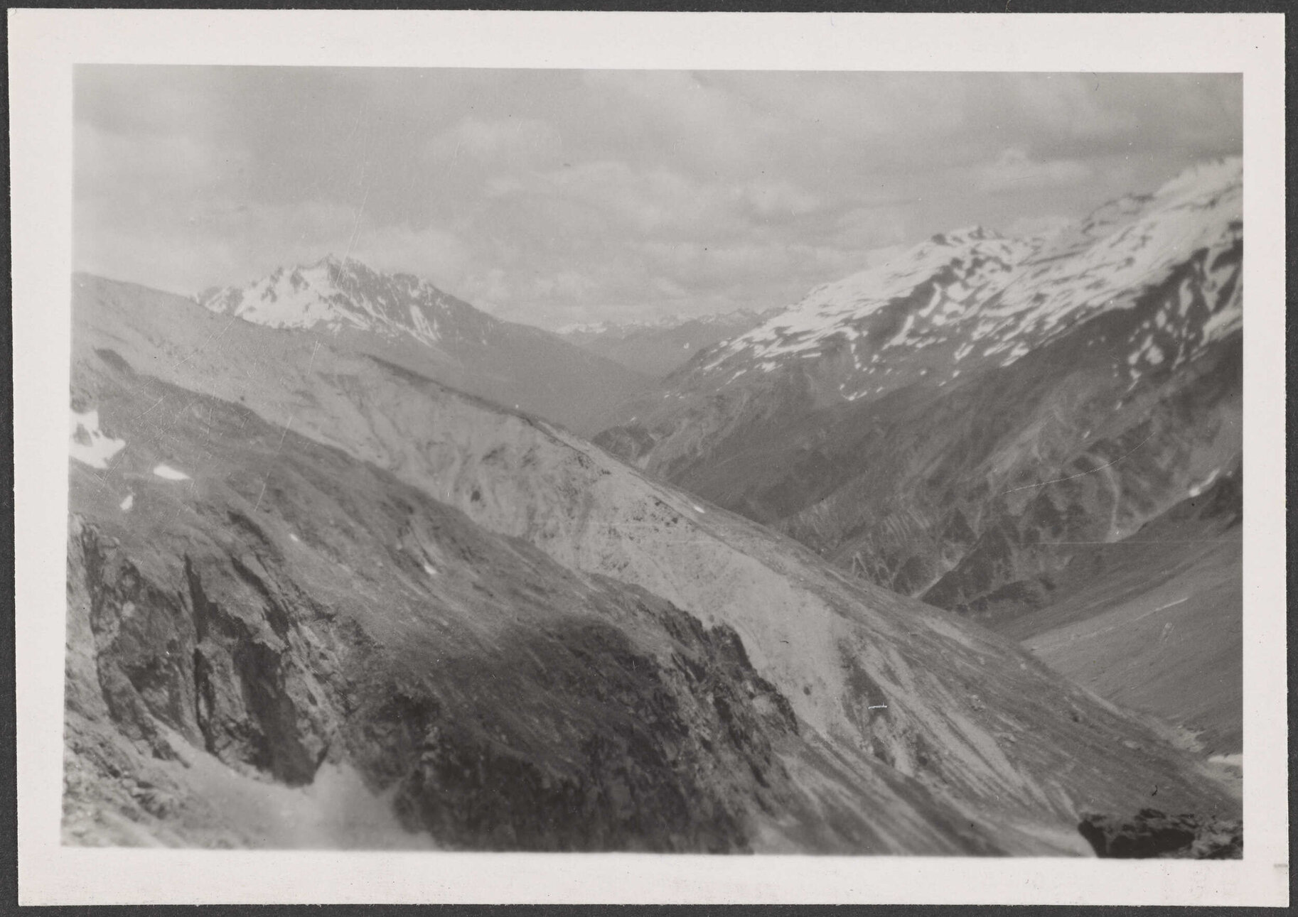 'From Wilson's Pass, looking down Wills Valley. Mt Brewster left'