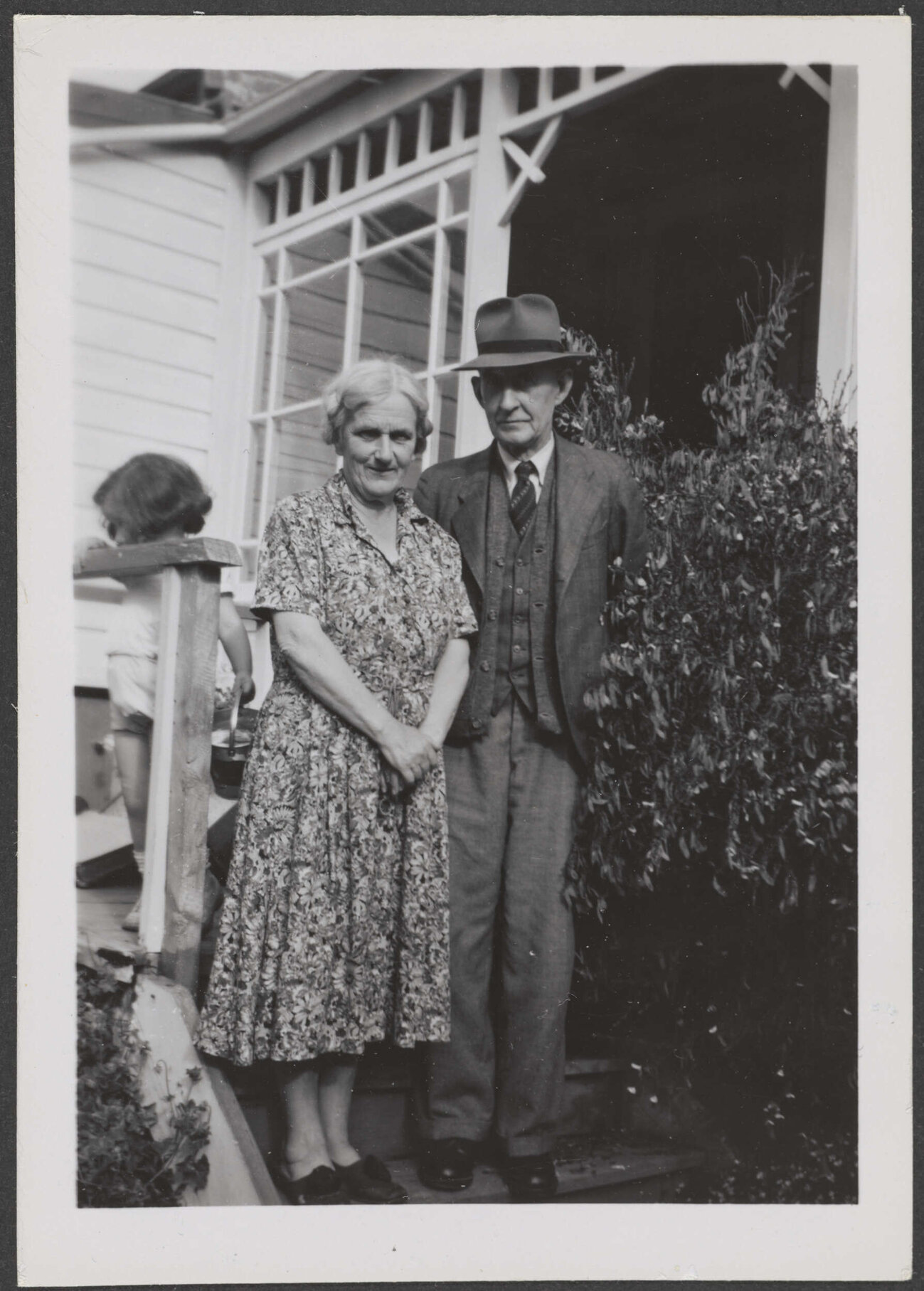 Millicent and Archibald Baxter with Hilary Baxter in background