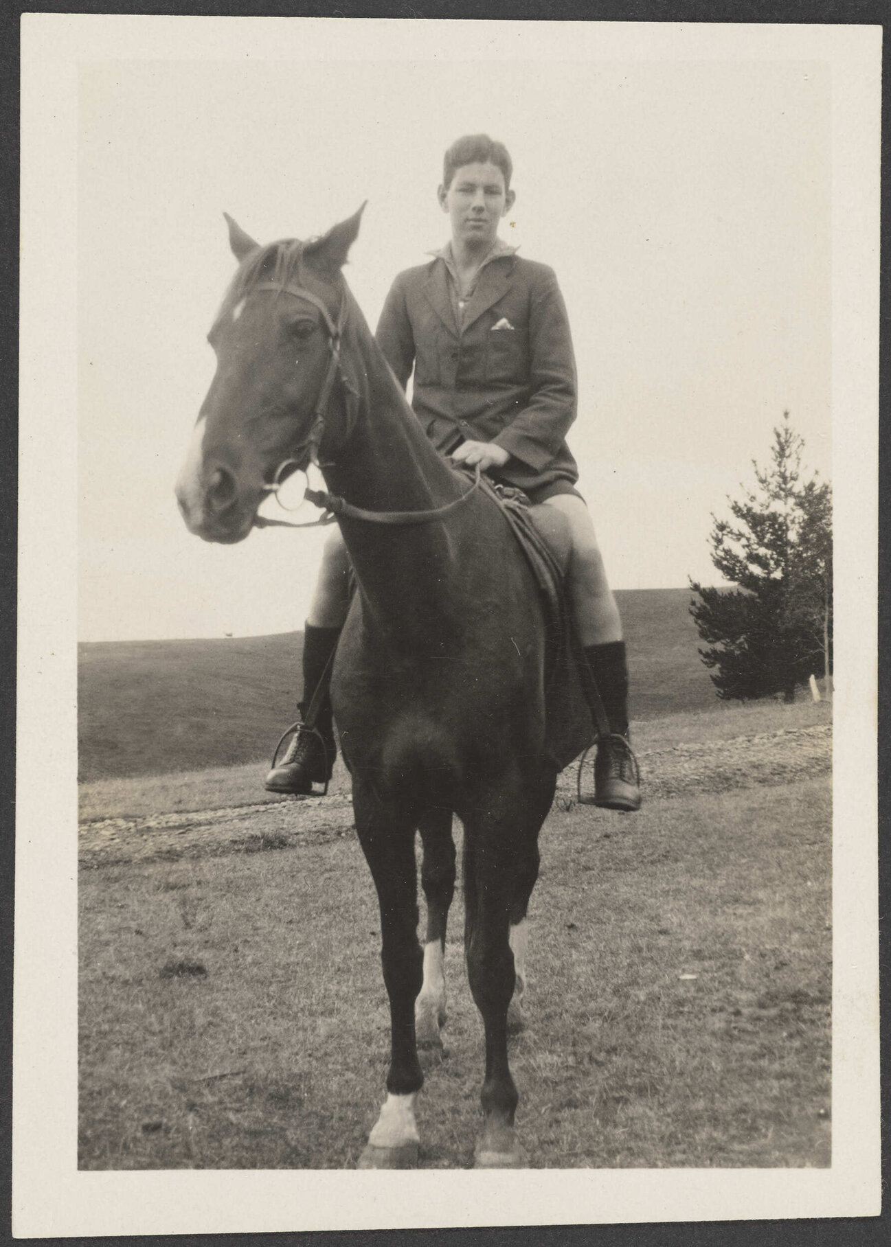James [Bertram] on horseback