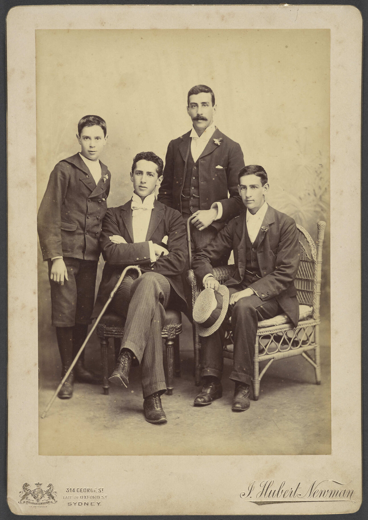 Edward aged 23, Hyam aged 21, Reg aged 17, Archie aged 13