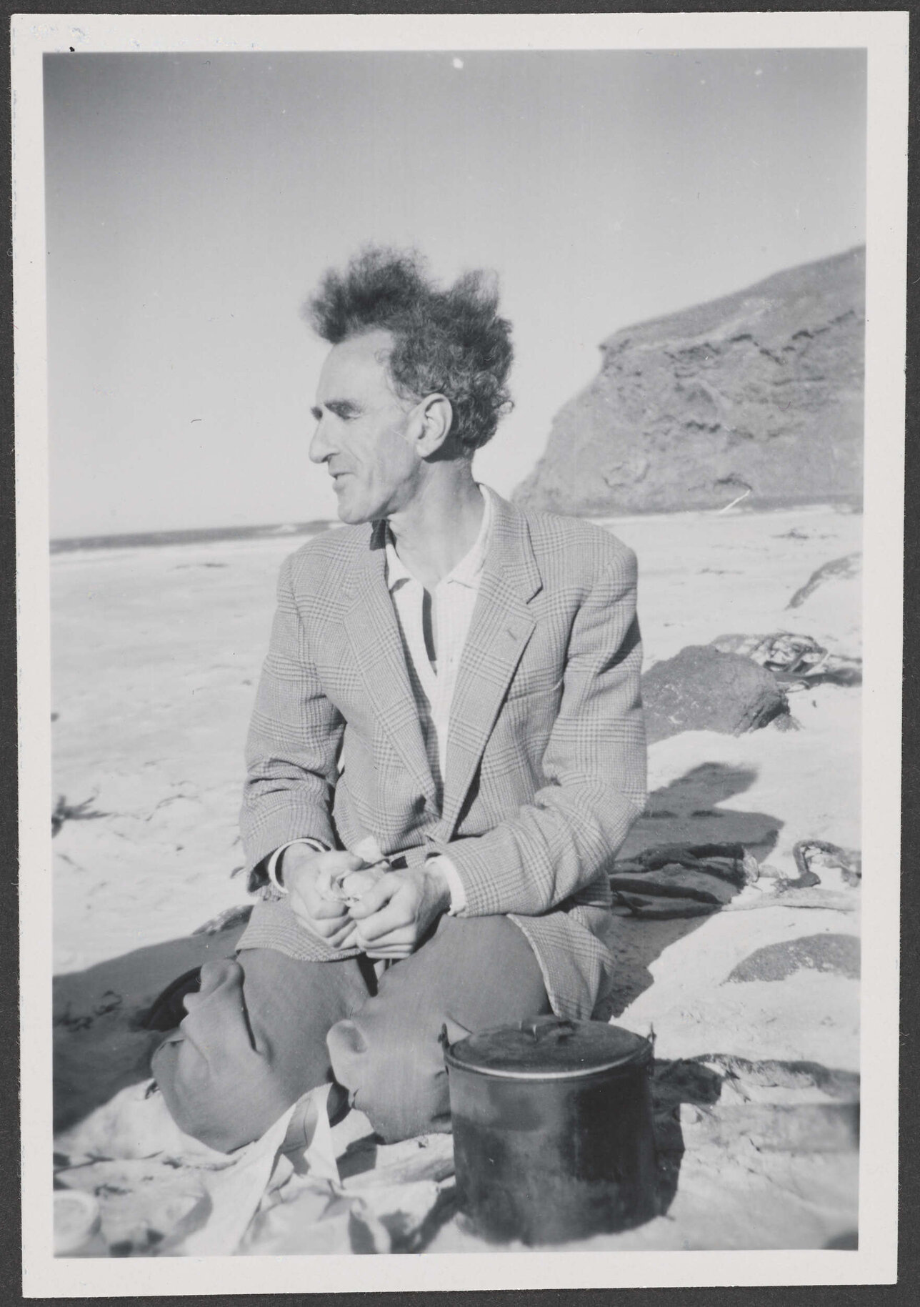 Charles Brasch at the beach