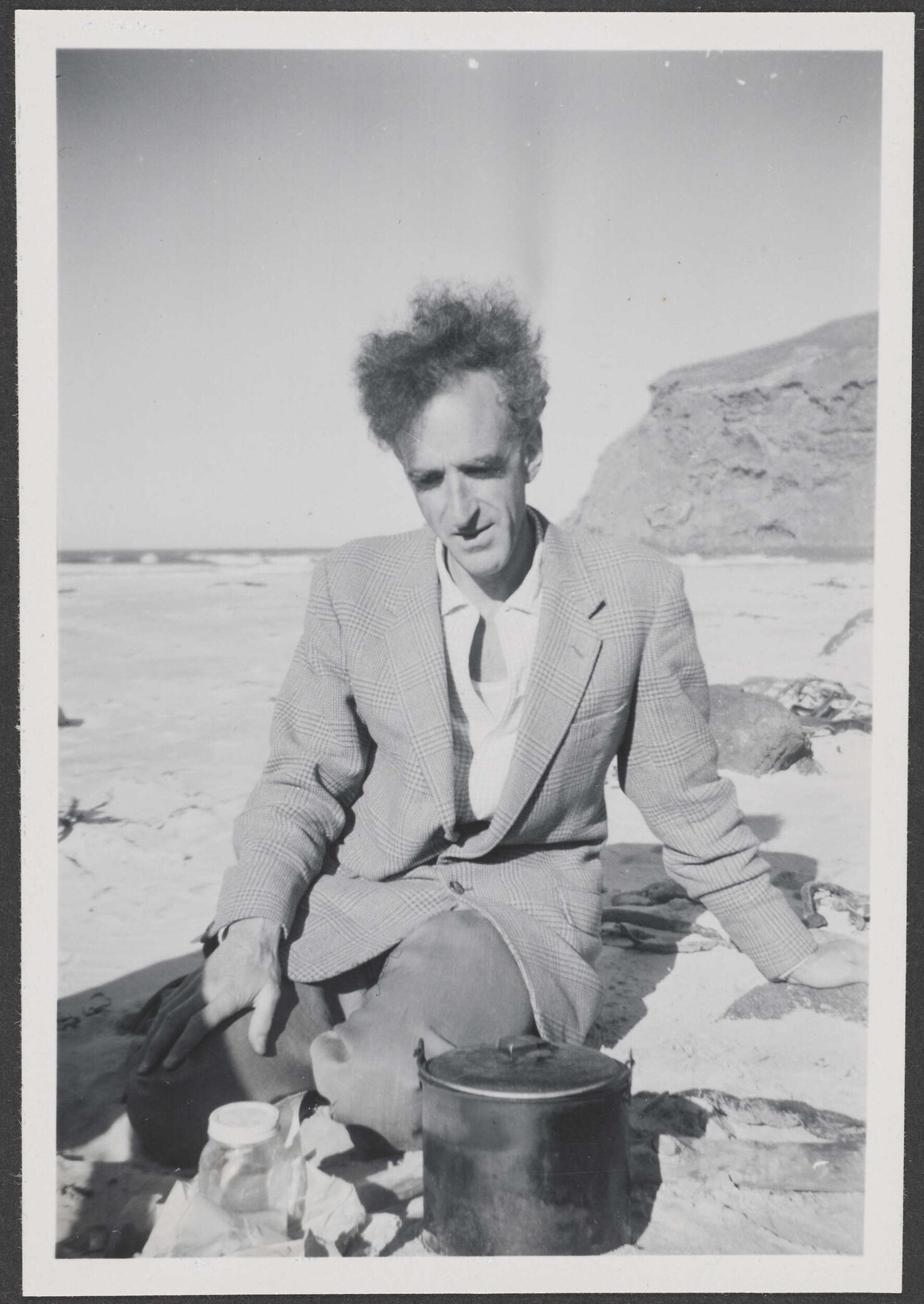 Charles Brasch at the beach