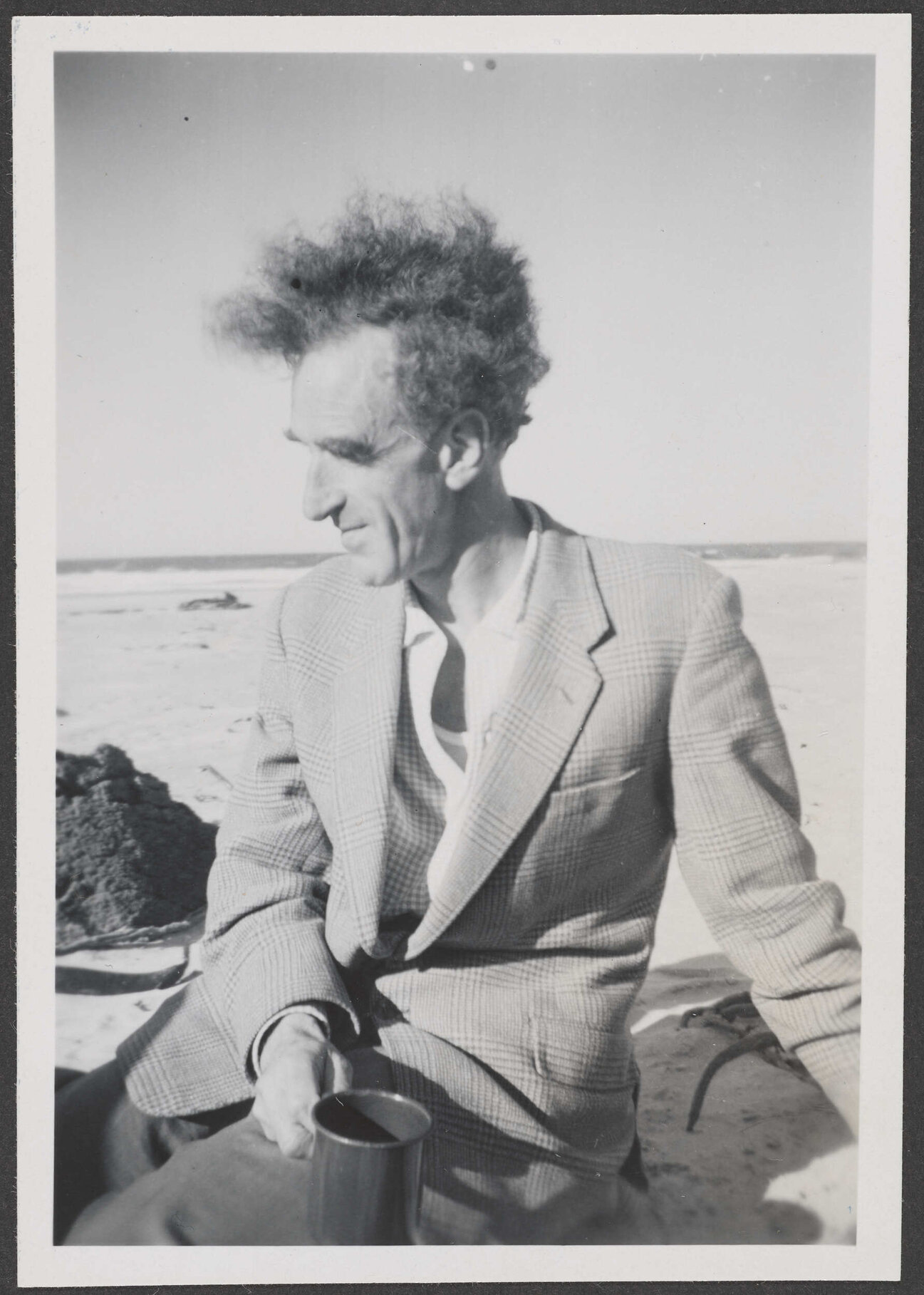 Charles Brasch at the beach