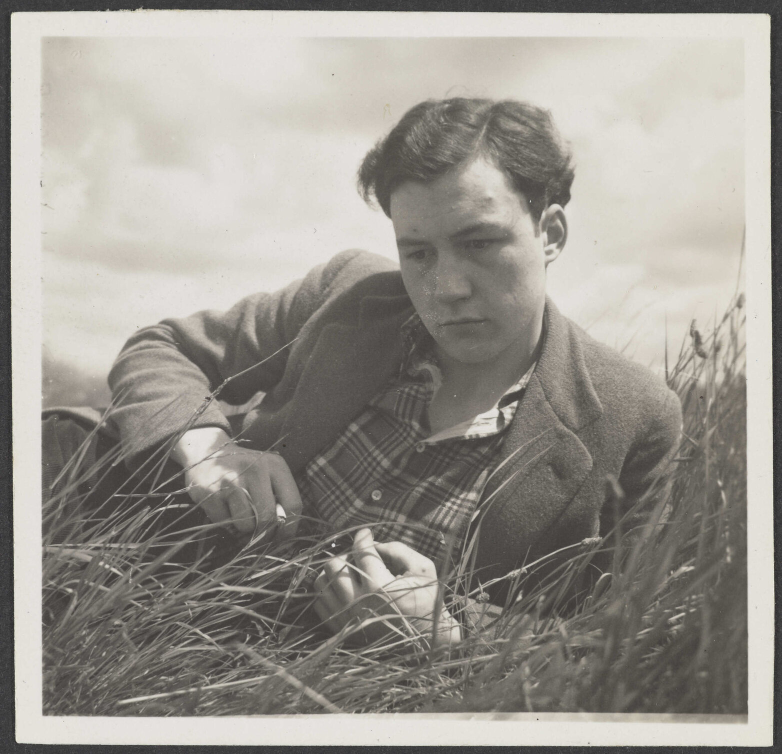 Unidentified man in grass