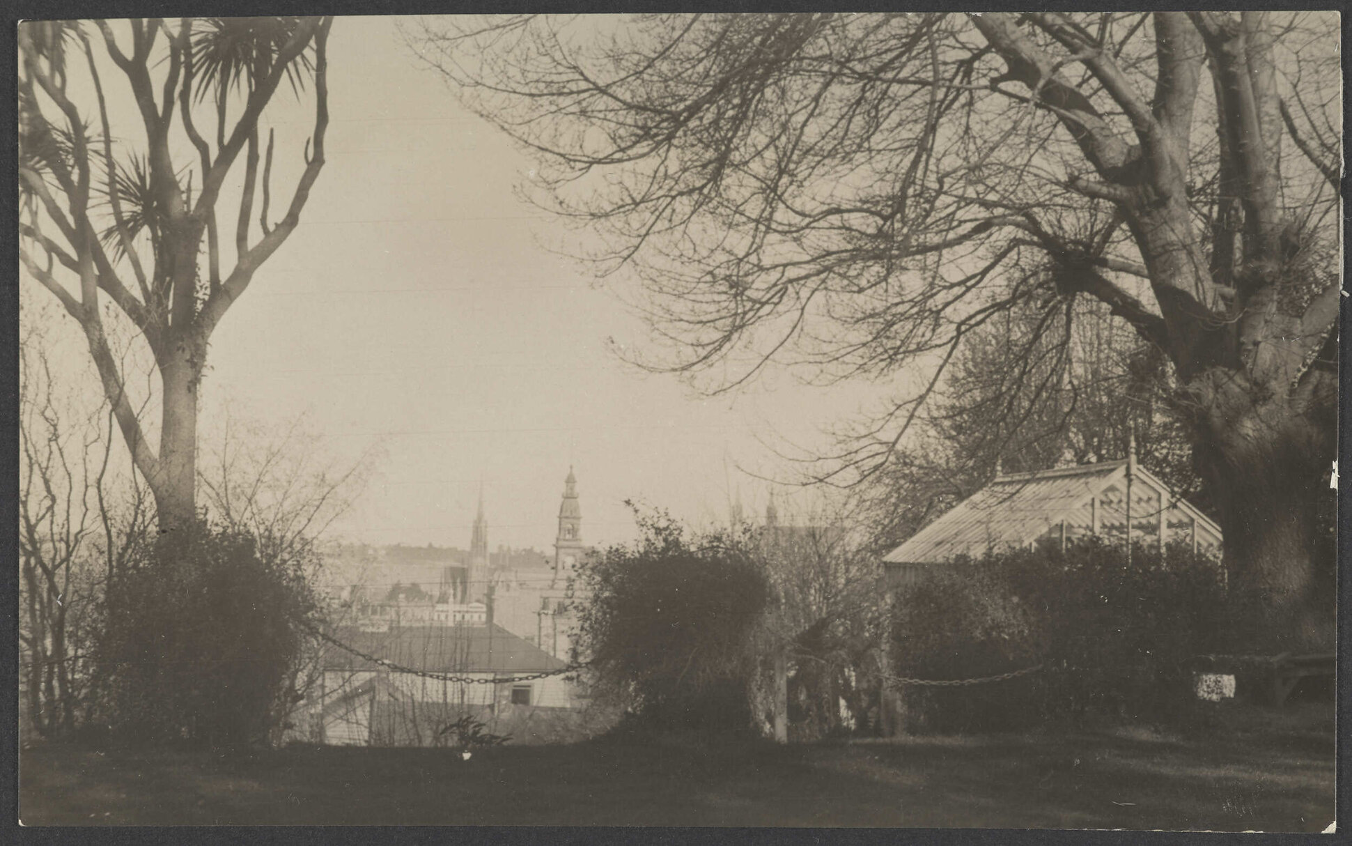 Dunedin, including First Church, Municipal Chambers, from Manono