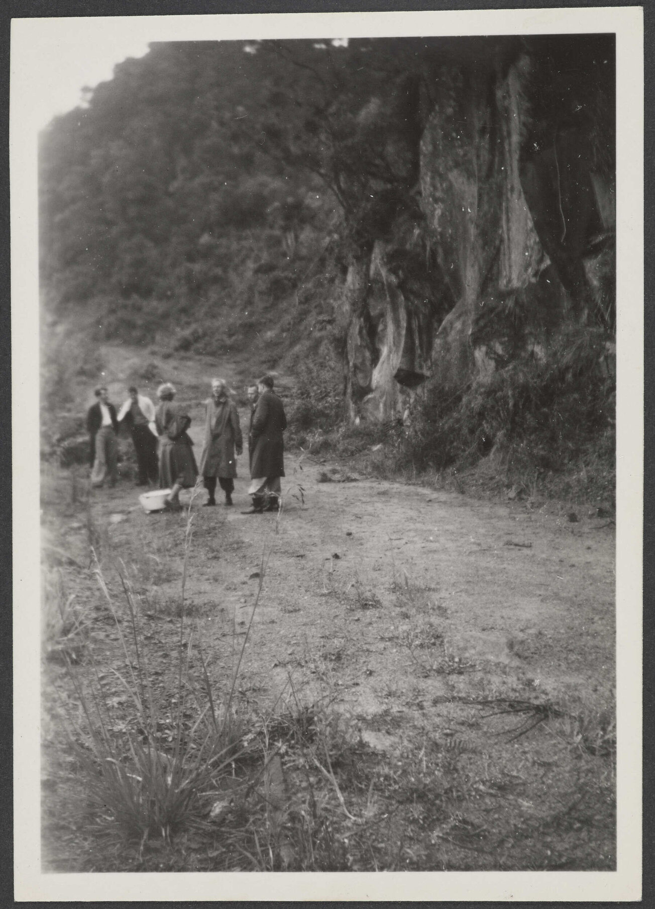 Group of people on a dirt road