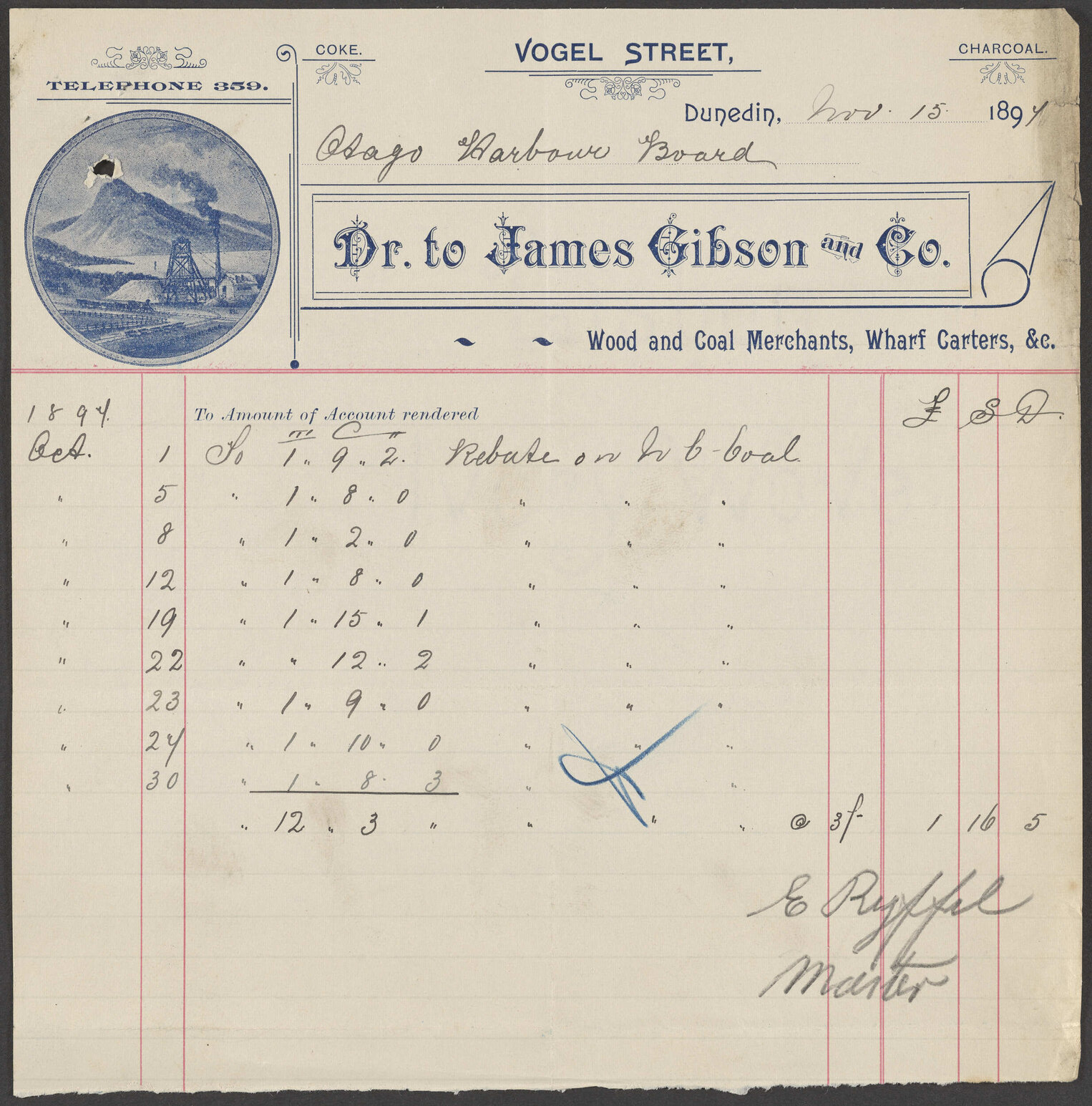 James Gibson &amp; Co. billhead