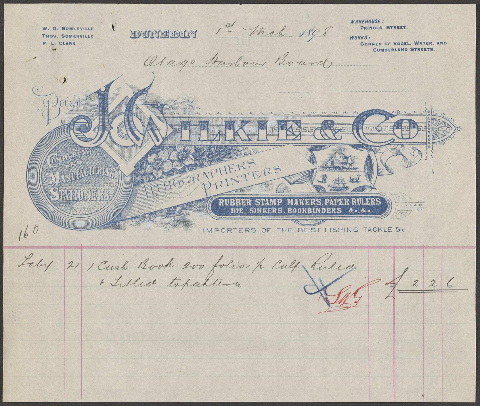 J. Wilkie &amp; Co. billhead