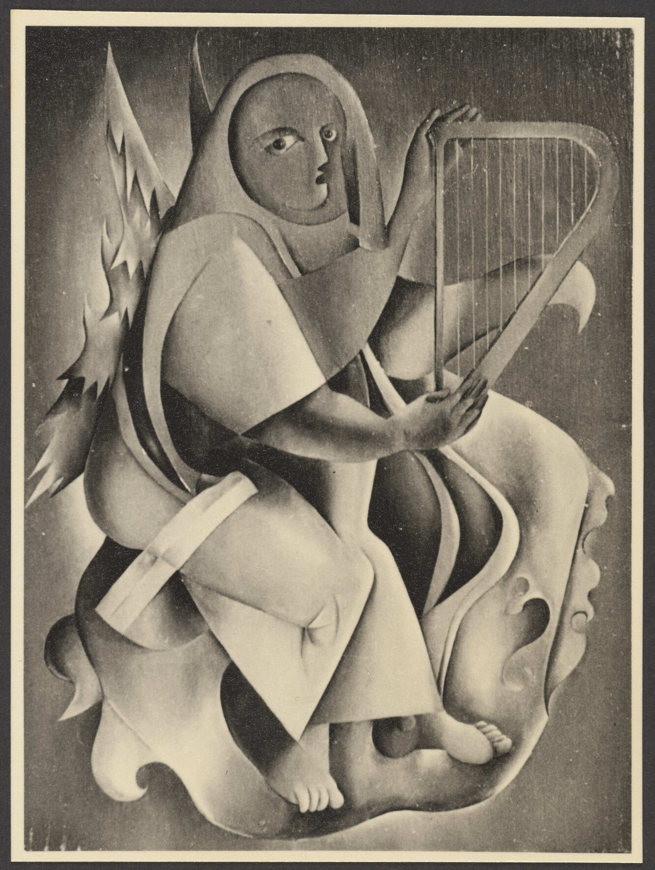 Angel with harp by John Crockett