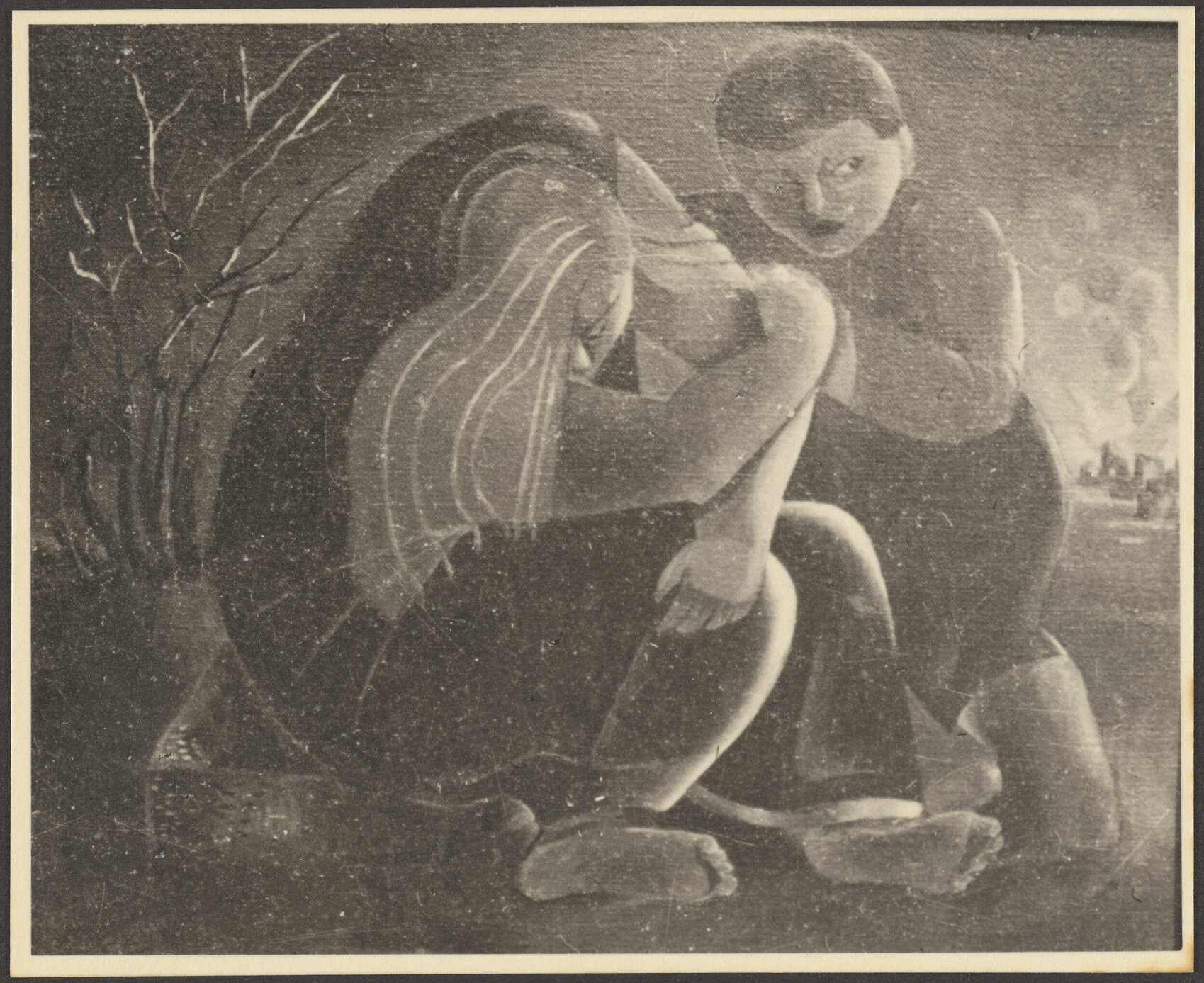 Woman and boy by John Crockett