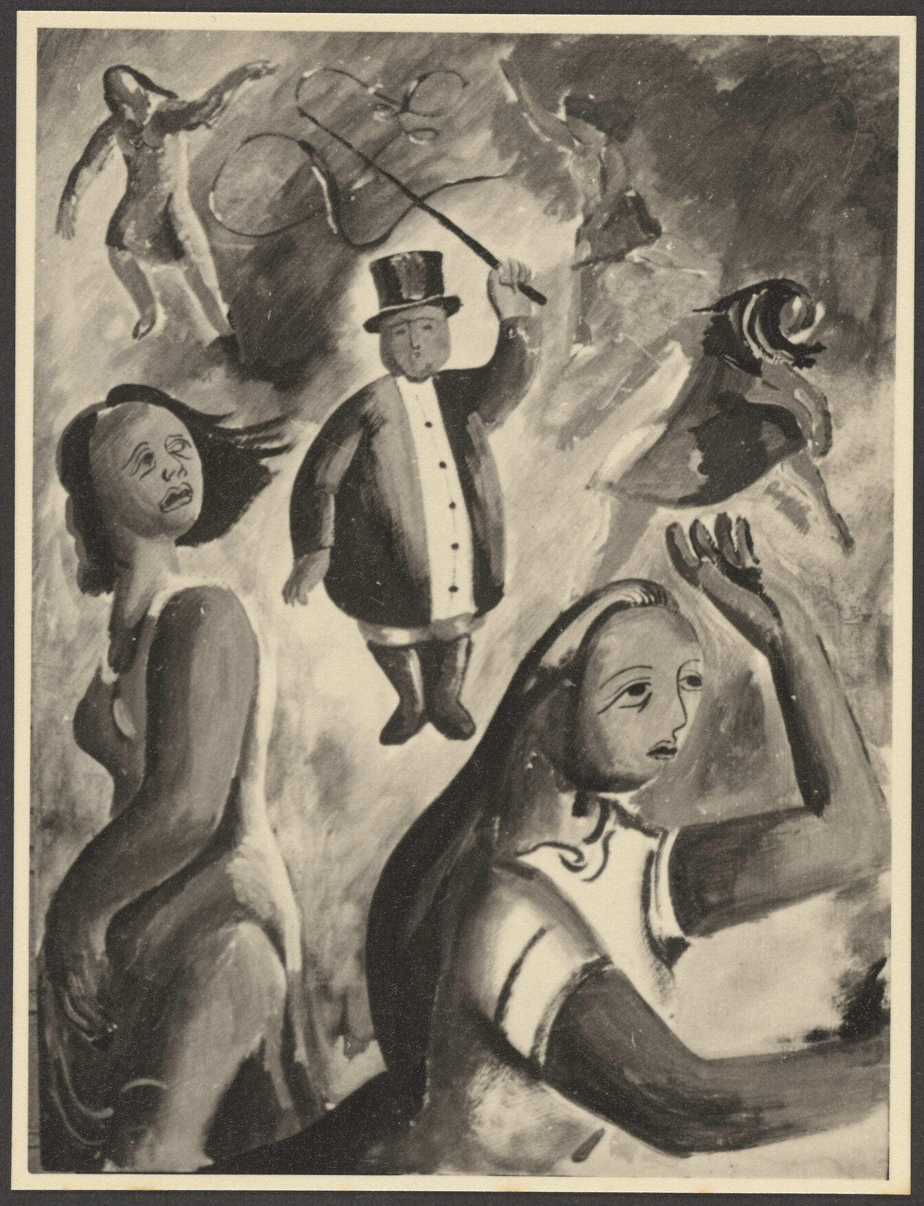 Man and four women by John Crockett