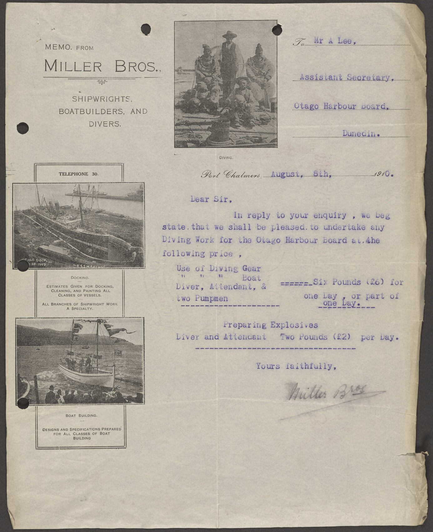 Miller Bros letterhead