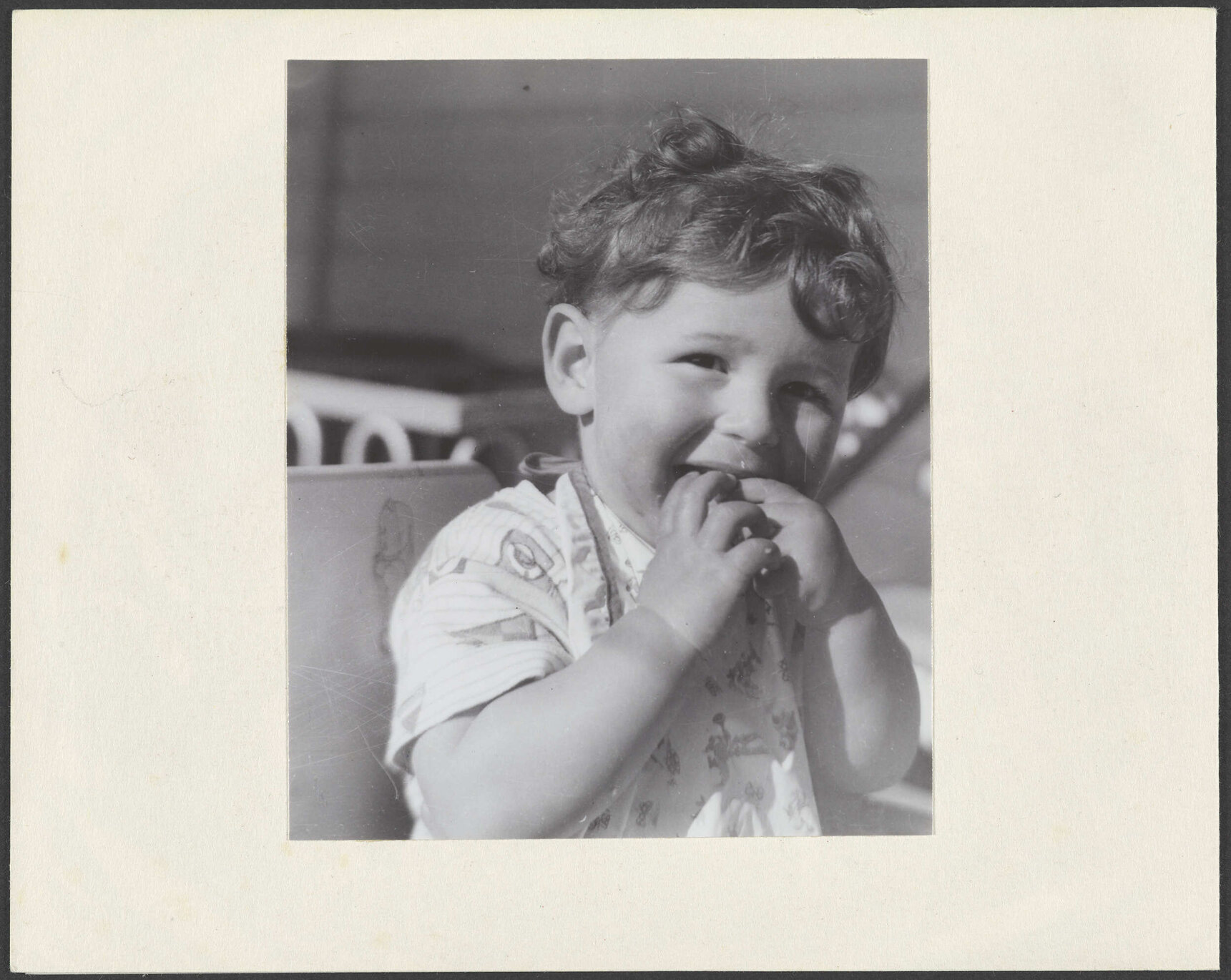 Christmas card with a photograph of a child on the front