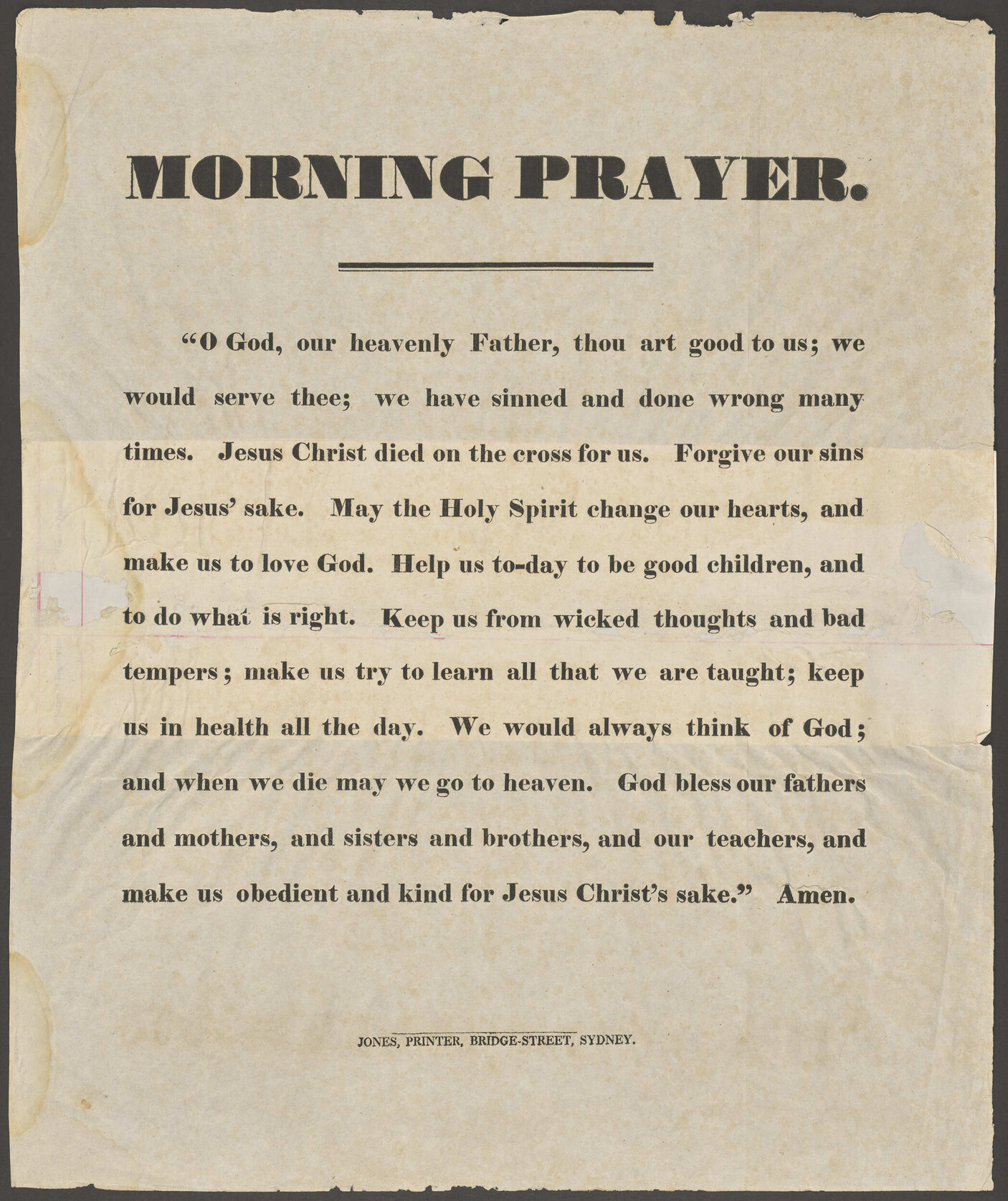 "Morning Prayer."