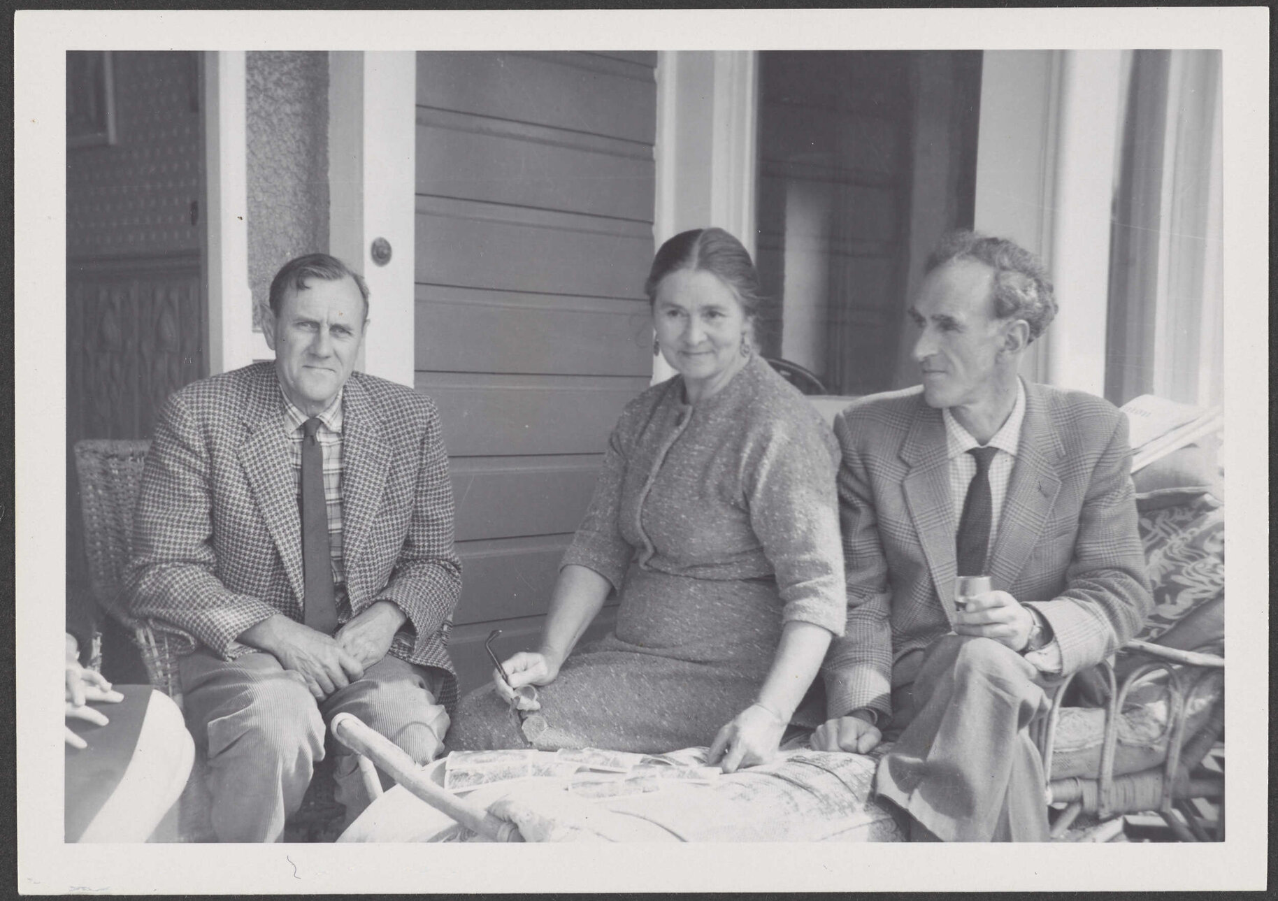 Patrick White, Peggy Garland, and Charles Brasch