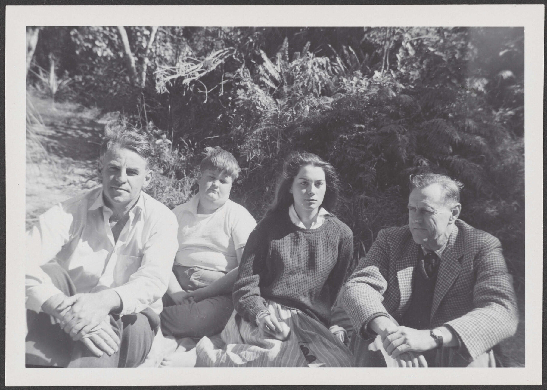 Members of the Garland family with Patrick White