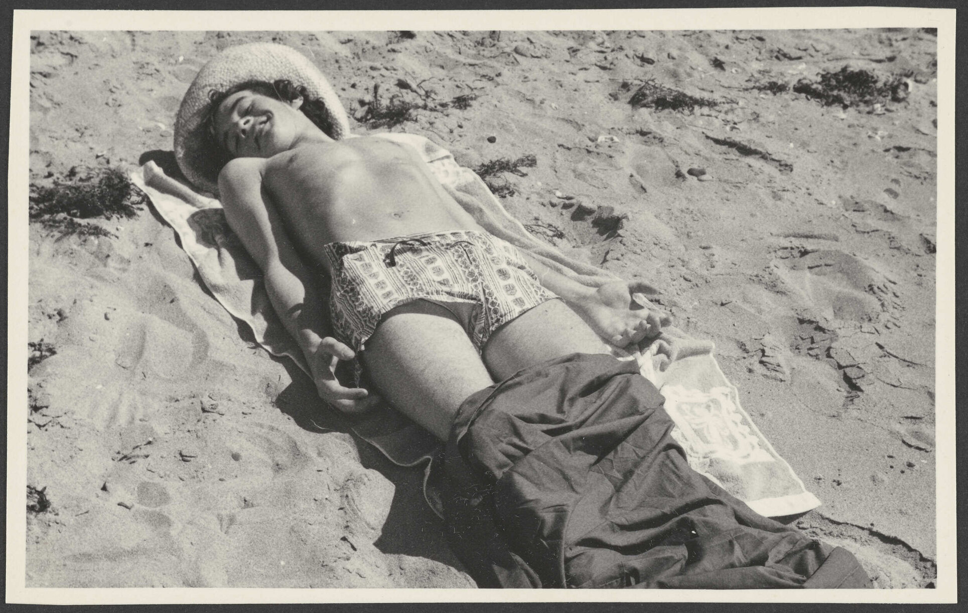 Young man sunbathing