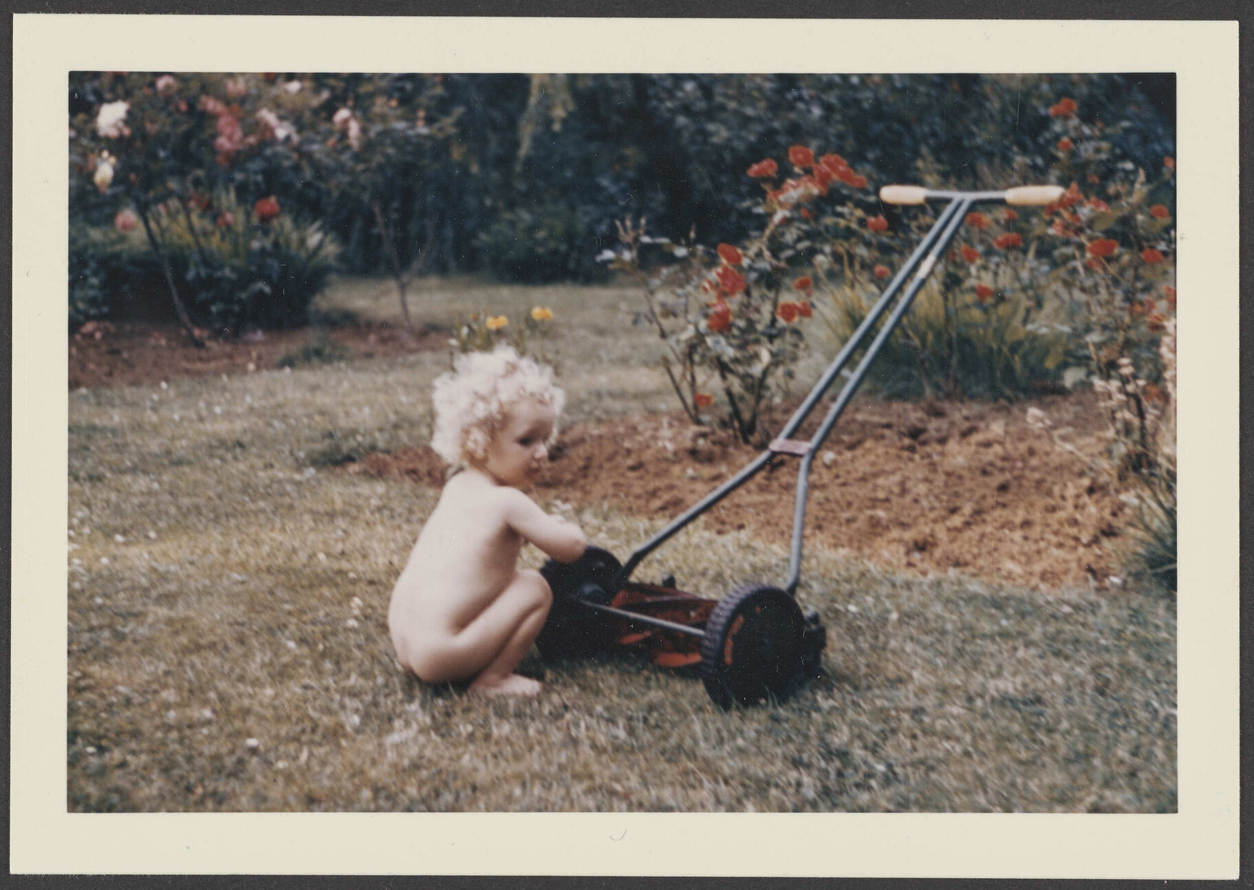 Young Charles Bennett in the garden