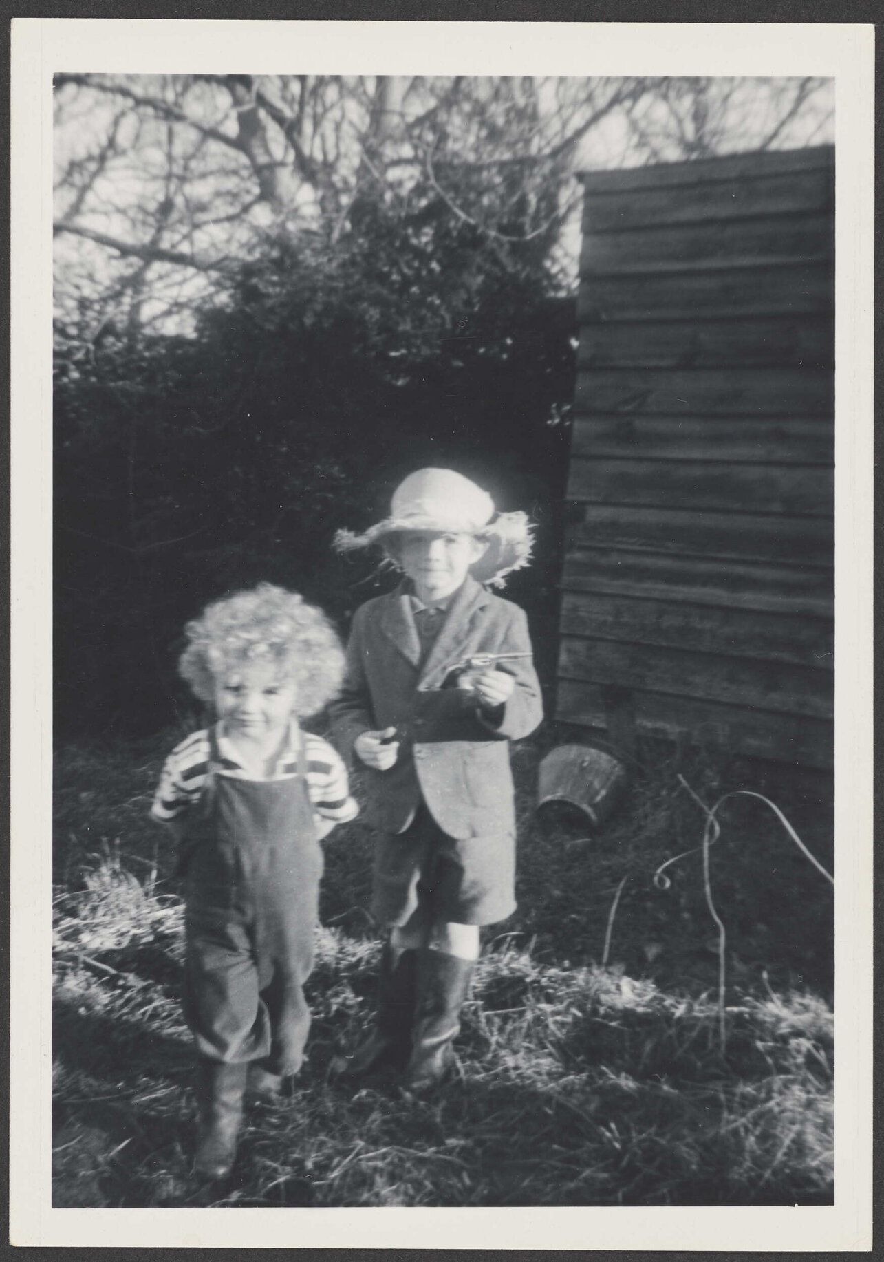 Edmund and Charles Bennett in the garden