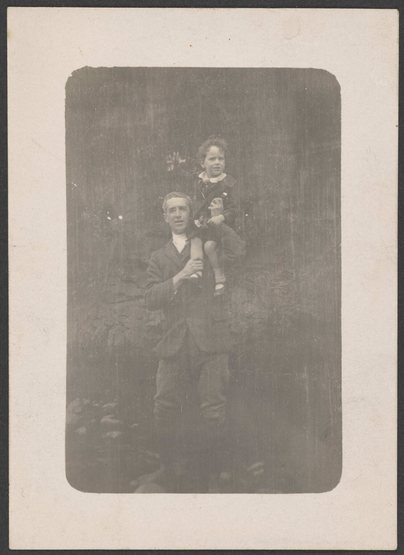 Charles Brasch as a child with his father