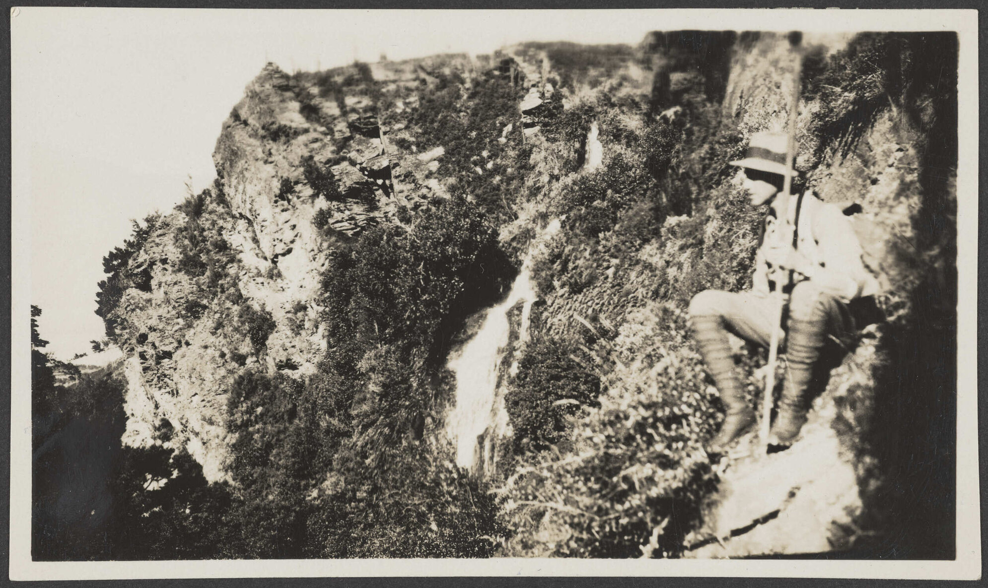 Man on mountainside