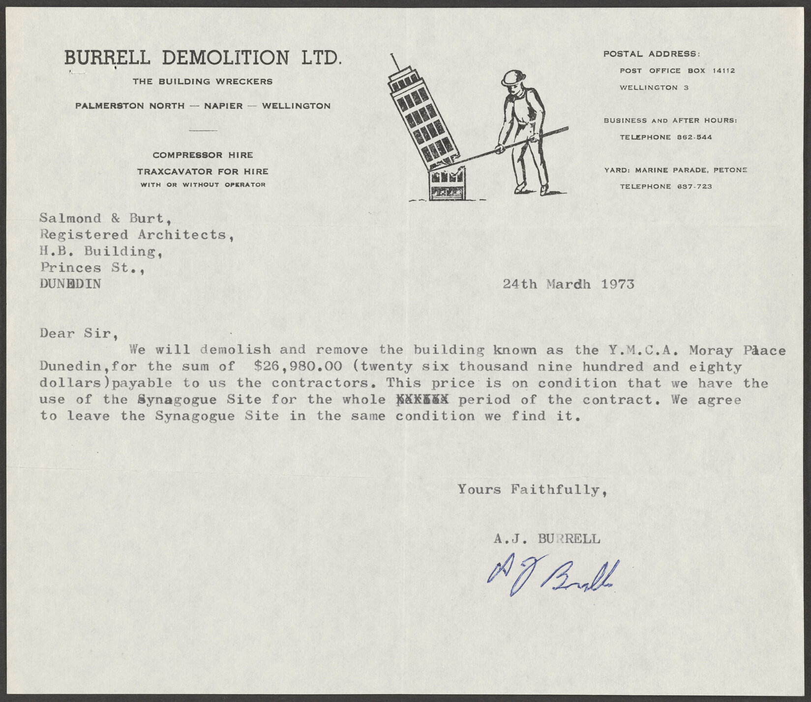 Burrell Demolition letterhead