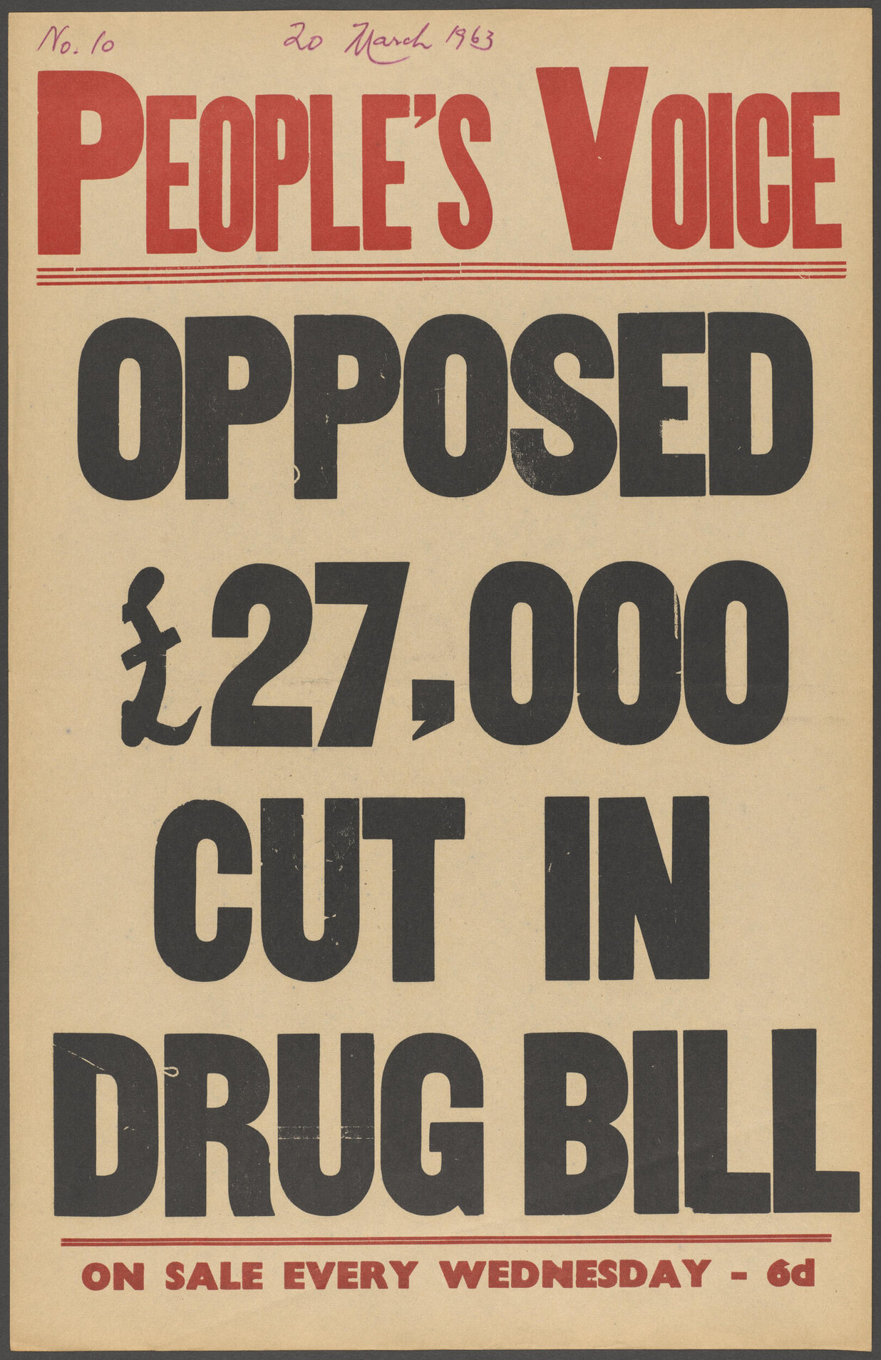"Opposed &pound;27,000 Cut In Drug Bill"
