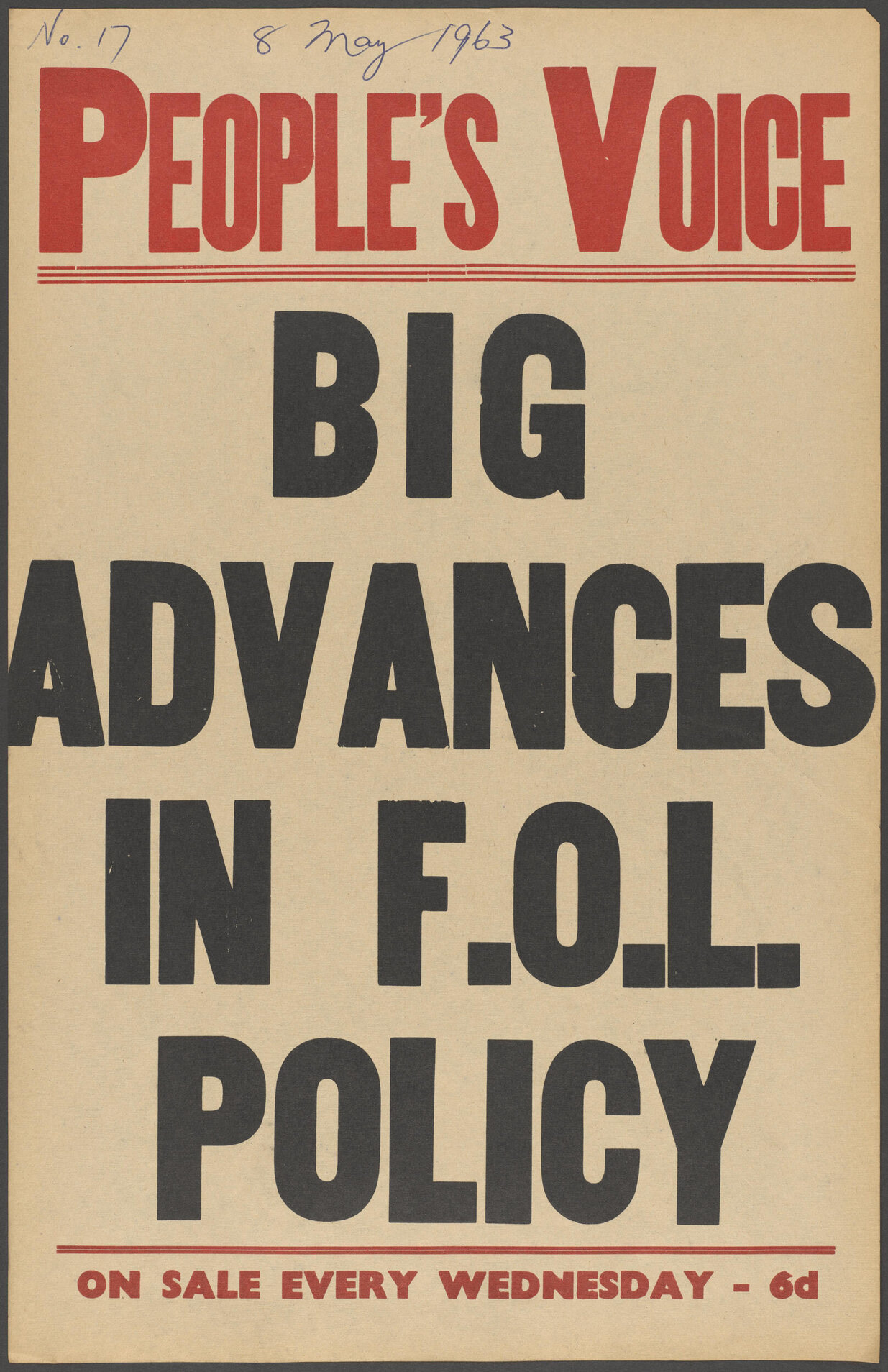 "Big Advances In F.O.L. Policy"